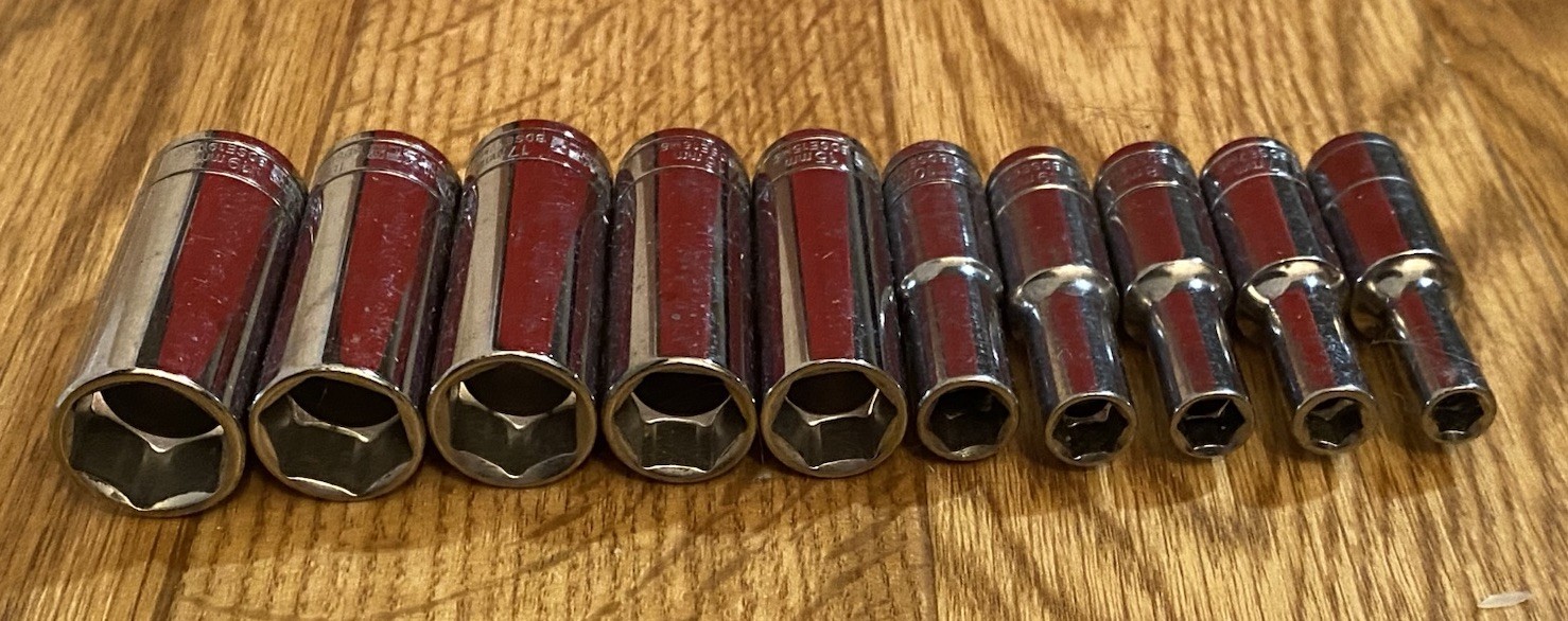 MATCO Tools Silver Eagle Chrome Metric 6 Pt. Deep Socket Set BDSE 6-10 15-19mm
