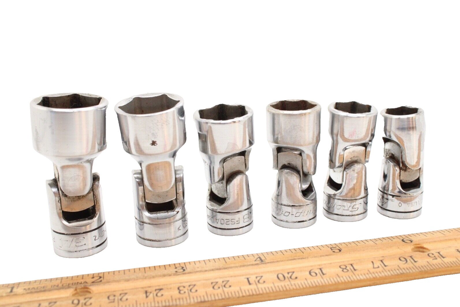 Snap-on FS24-FS14A 3/4″-7/16″ 3/8″ Drive 6 Point SAE ChromeSwivel Socket Set USA