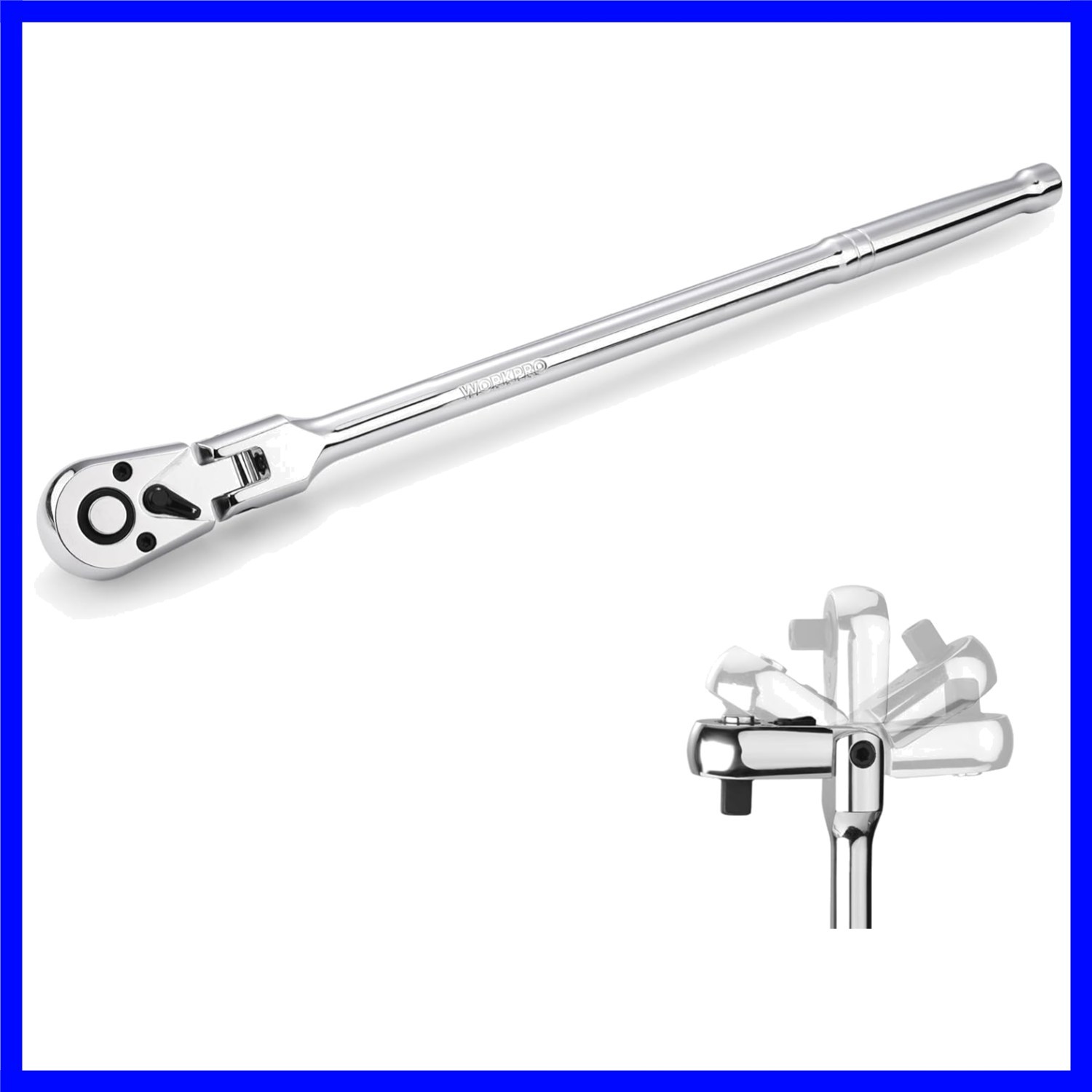 1/4 inch Drive Extra Long Flex Head Ratchet, 12 Inch Long | CR-V Steel Ratche…