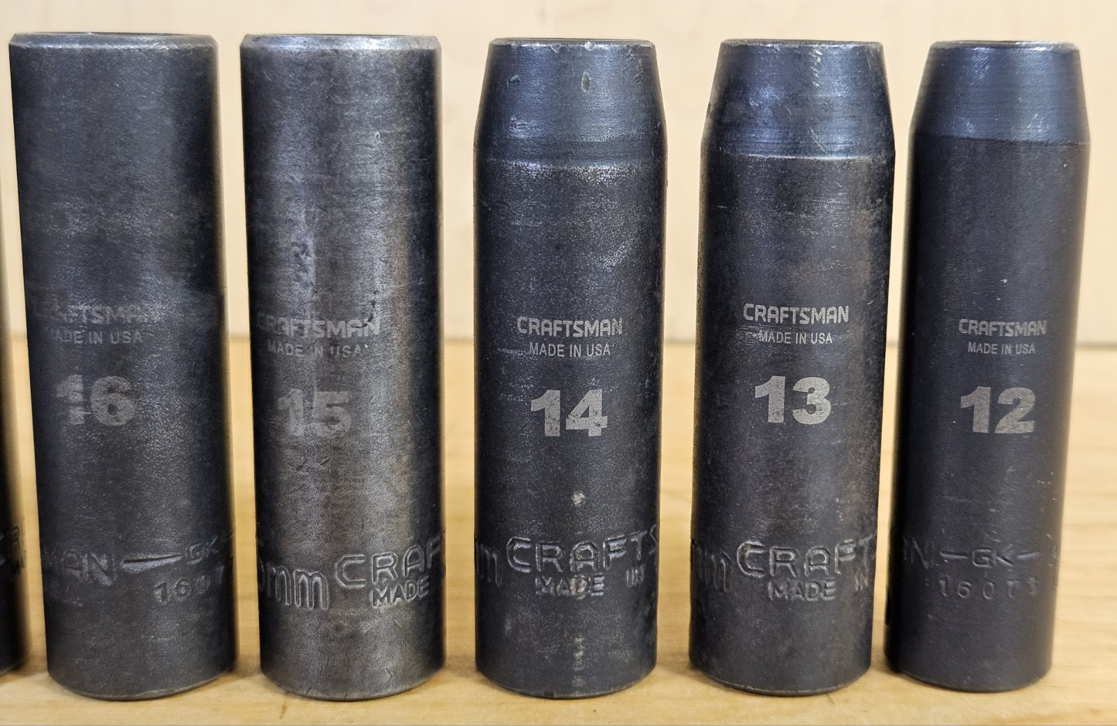 USA Used METRIC Craftsman GK 1/2″ Drive Impact Socket Set 12 Pieces 12mm-27mm