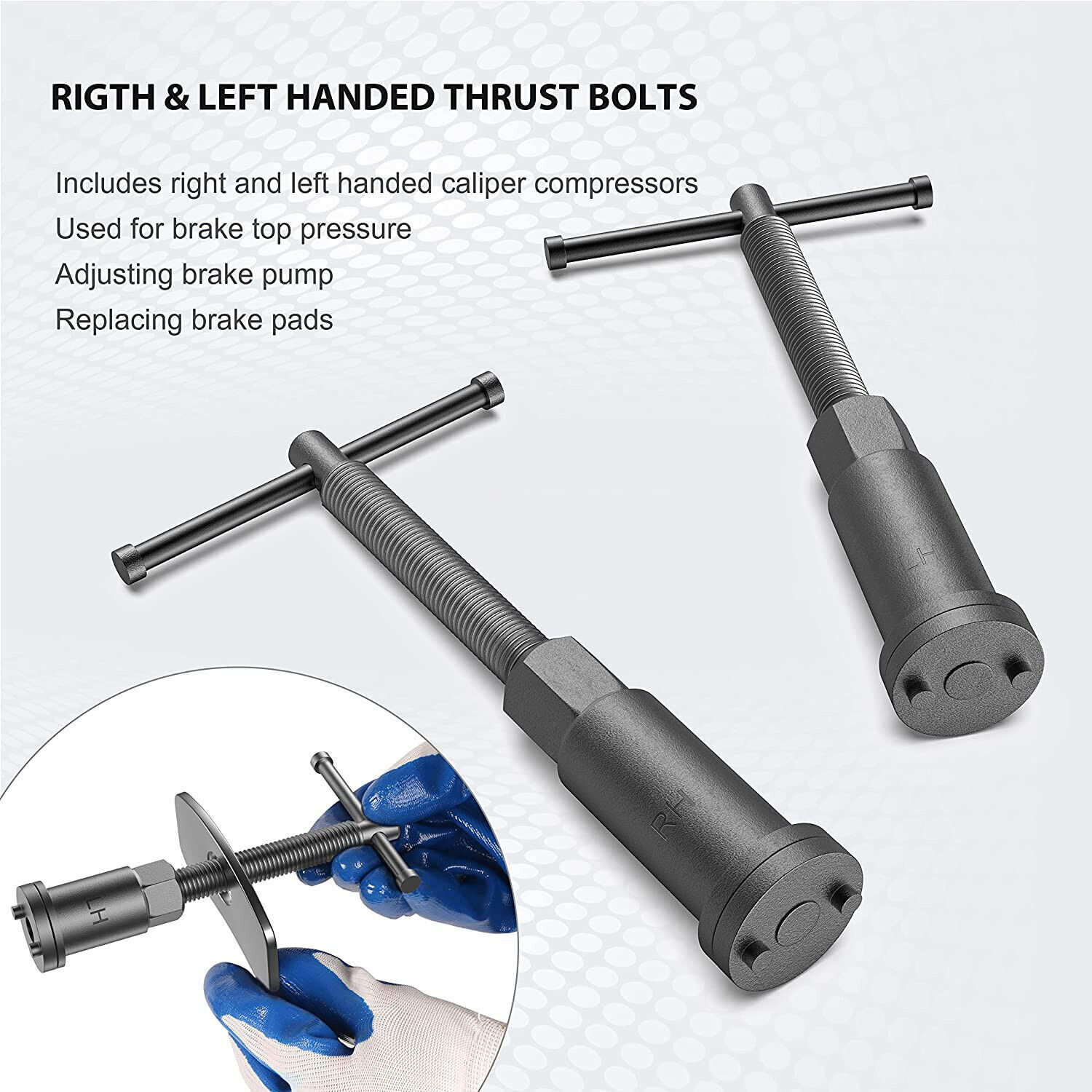 27Pcs Universal Disc Brake Caliper Tool Piston Pad Wind Back Hand Kit W/ Hooks