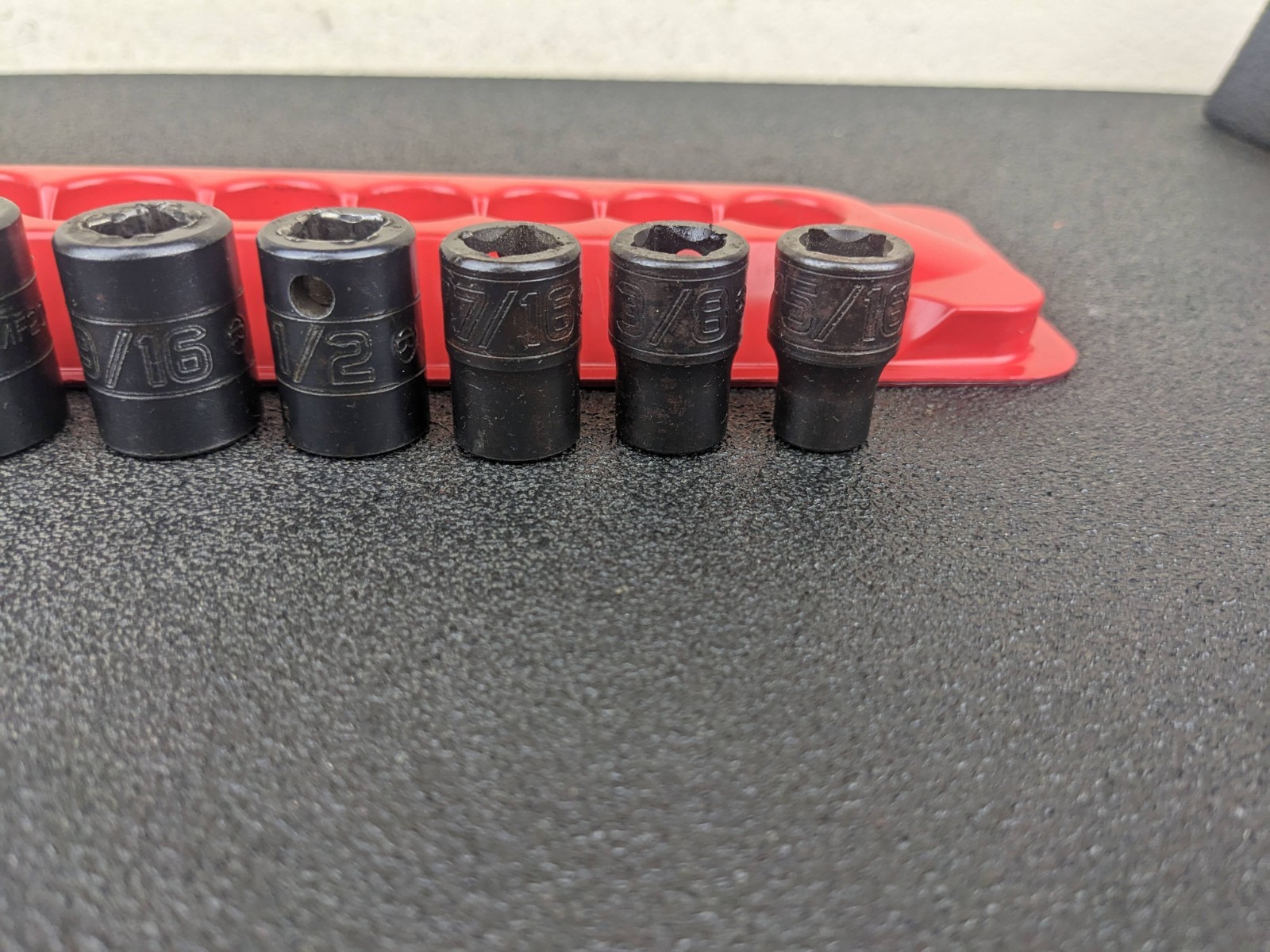 #bm391 Snap On Tools 12 Piece SAE Short 3/8 Impact Sockets Shallow Sockets