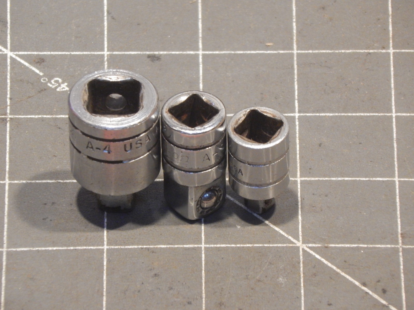 Snap On 3Pc 1/4″ 3/8″ 1/2″ Socket Adapter Reducer Set Lot TM1 A2 A4