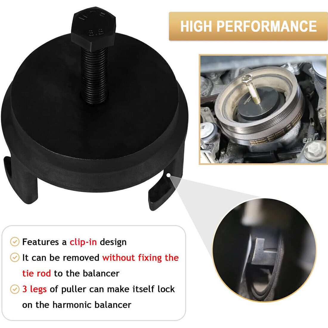 25264 Harmonic Balancer Puller For Ford Coyote 5.0 GM Dodge Jeep Chrysler Crank