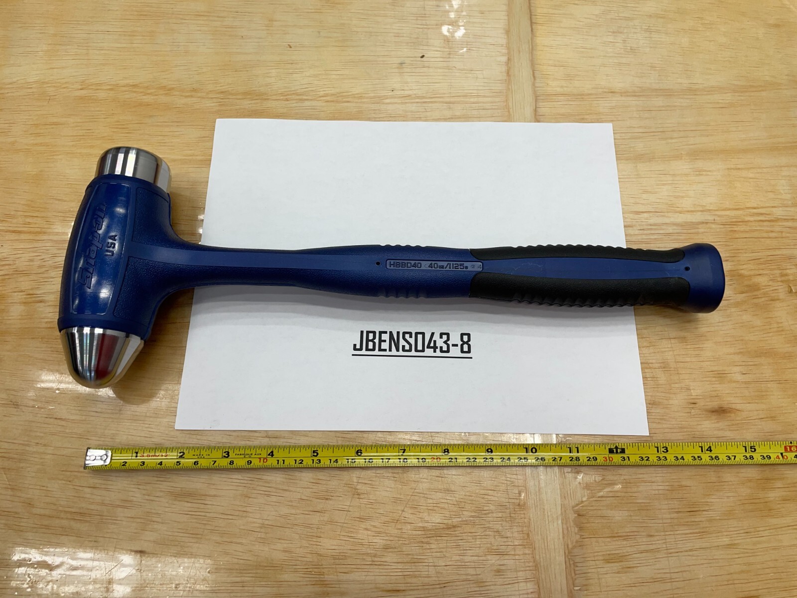Snap-on Tools NEW POWER BLUE 40oz / 1125g Soft Grip Dead Blow Hammer HBBD40MB