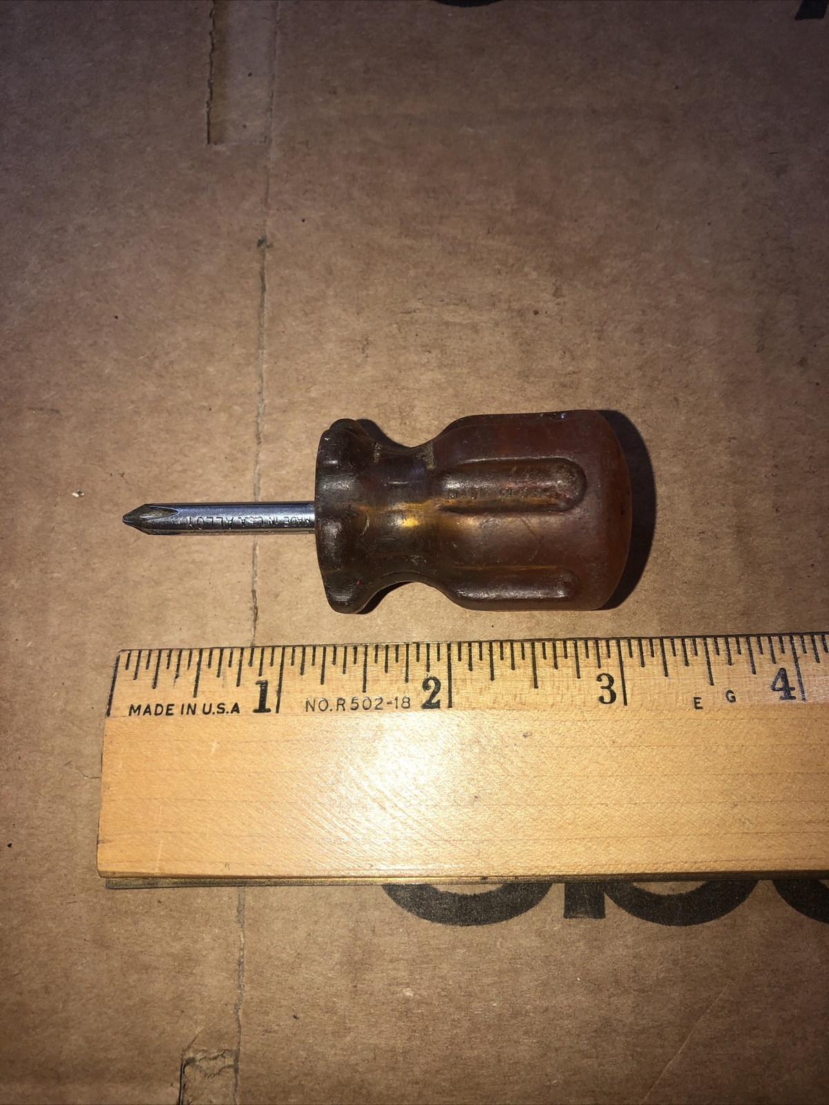 Stubby Phillips Screwdriver no. 1 made in USA (yellow) translucent see photo’s !