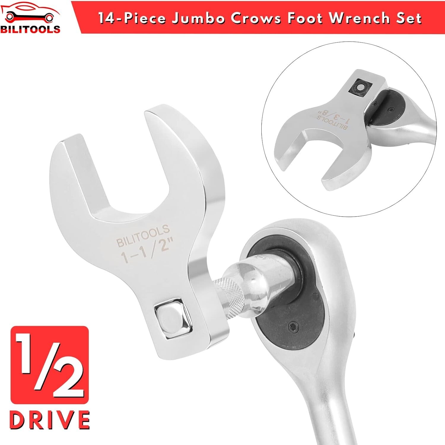 14-Piece Jumbo Crowfoot Wrench Set for Tight Spaces & Corrosion Resistance^