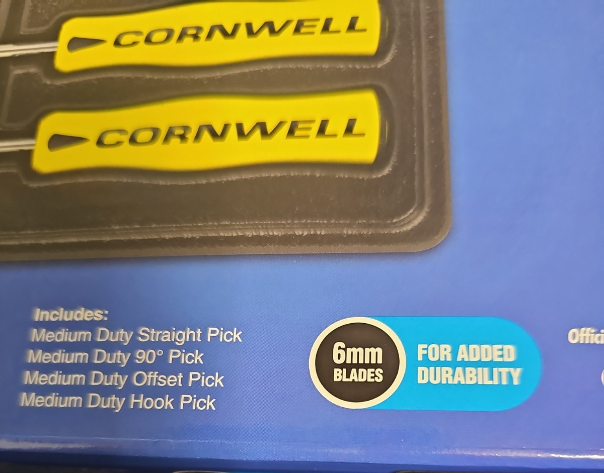 Cornwell Tools CTG4MDSY – 4 Piece Medium Duty Hook and Pick Set, Yellow