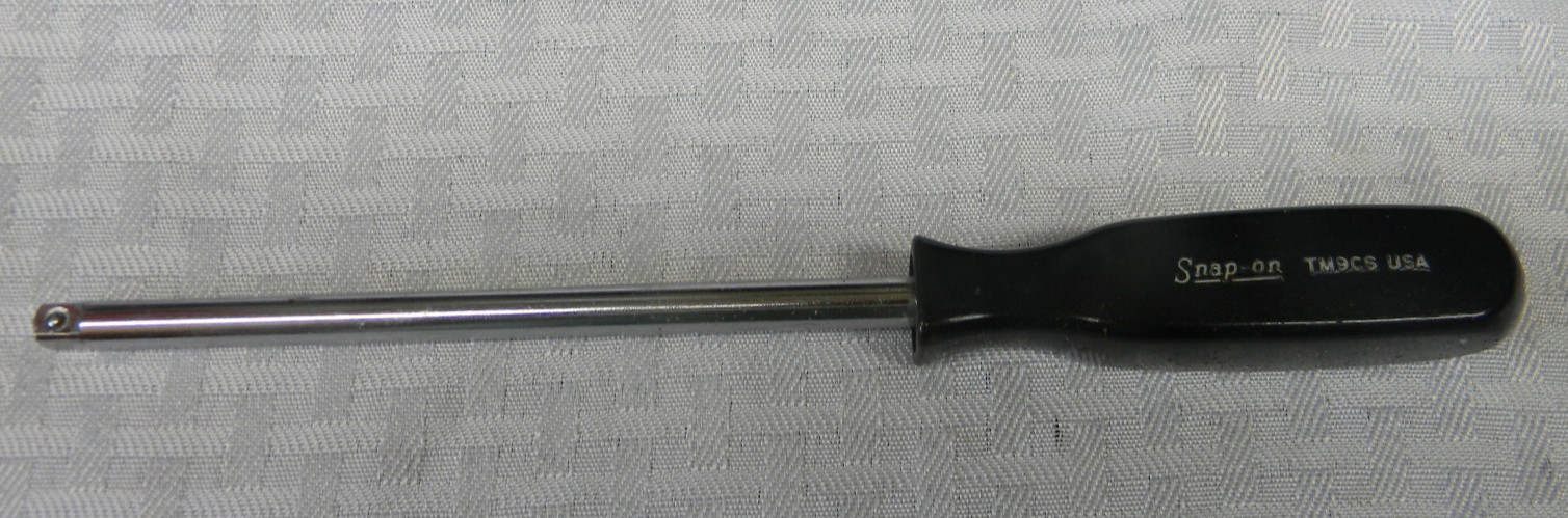 SNAP-ON 1/4″ DRIVE BLACK HARD HANDLE 9″ LONG SHANK DRIVER #TM9CS