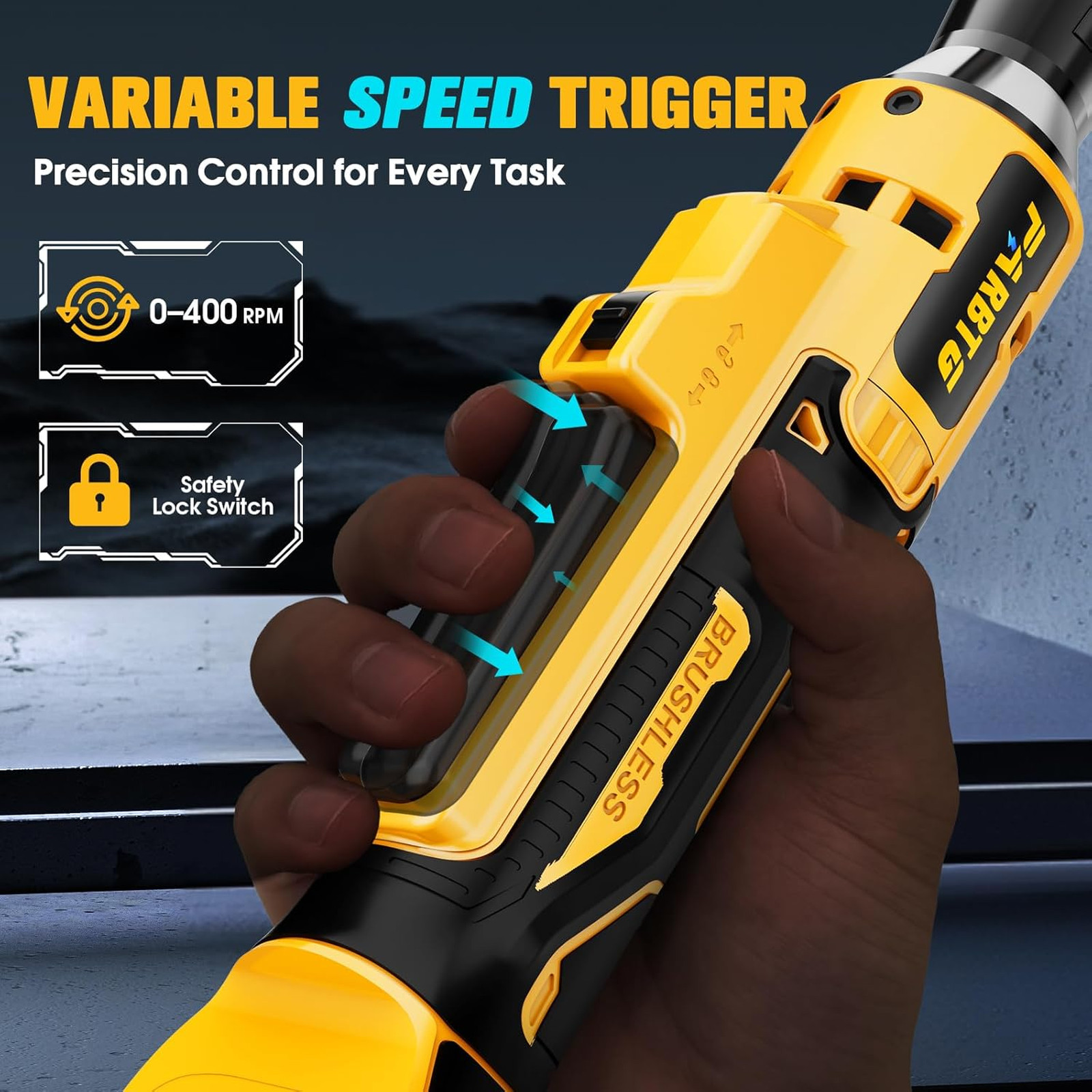 3/8 Inch Cordless Ratchet Wrench Compatible with DeWalt 20V Max Battery