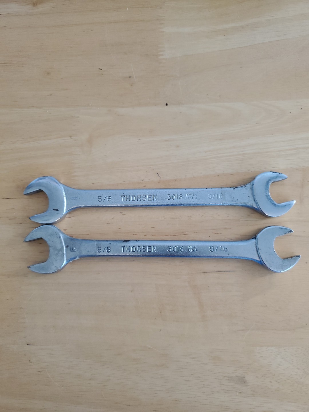 Thorsen Tools (2) 5/8″x 9/16″ Open End Wrench’s #3018 USA Made