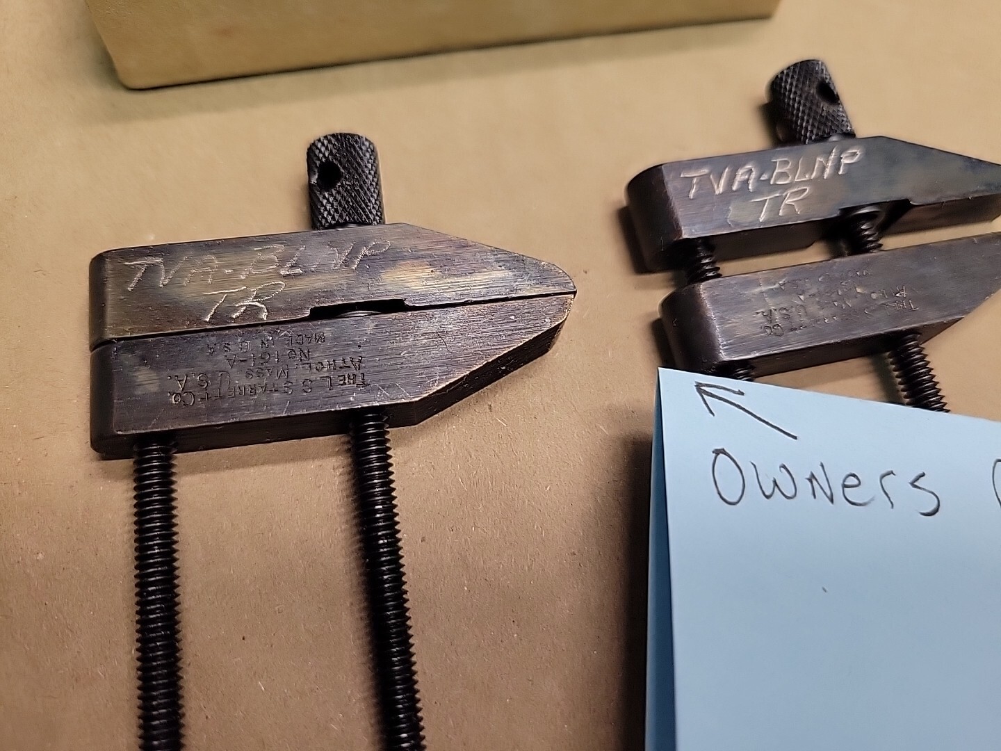 L. S. Starrett Machinist Parallel Clamp Set No. 161-A (2 Clamps) NOS w Marks