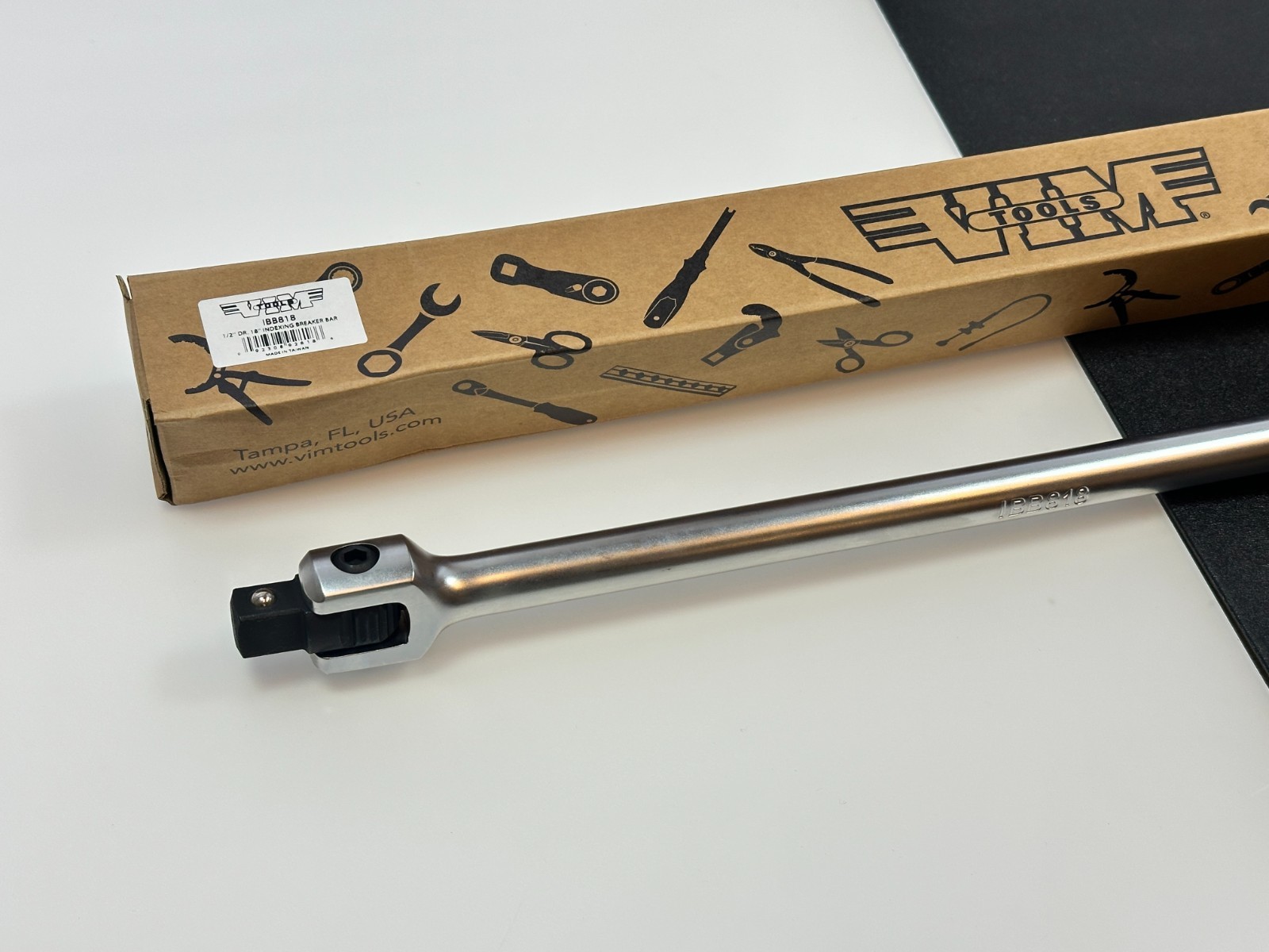 NEW VIM PRO 1/2″ Drive 18″ Indexing Breaker Bar w/ ERGO Soft Grip Handle, IBB818