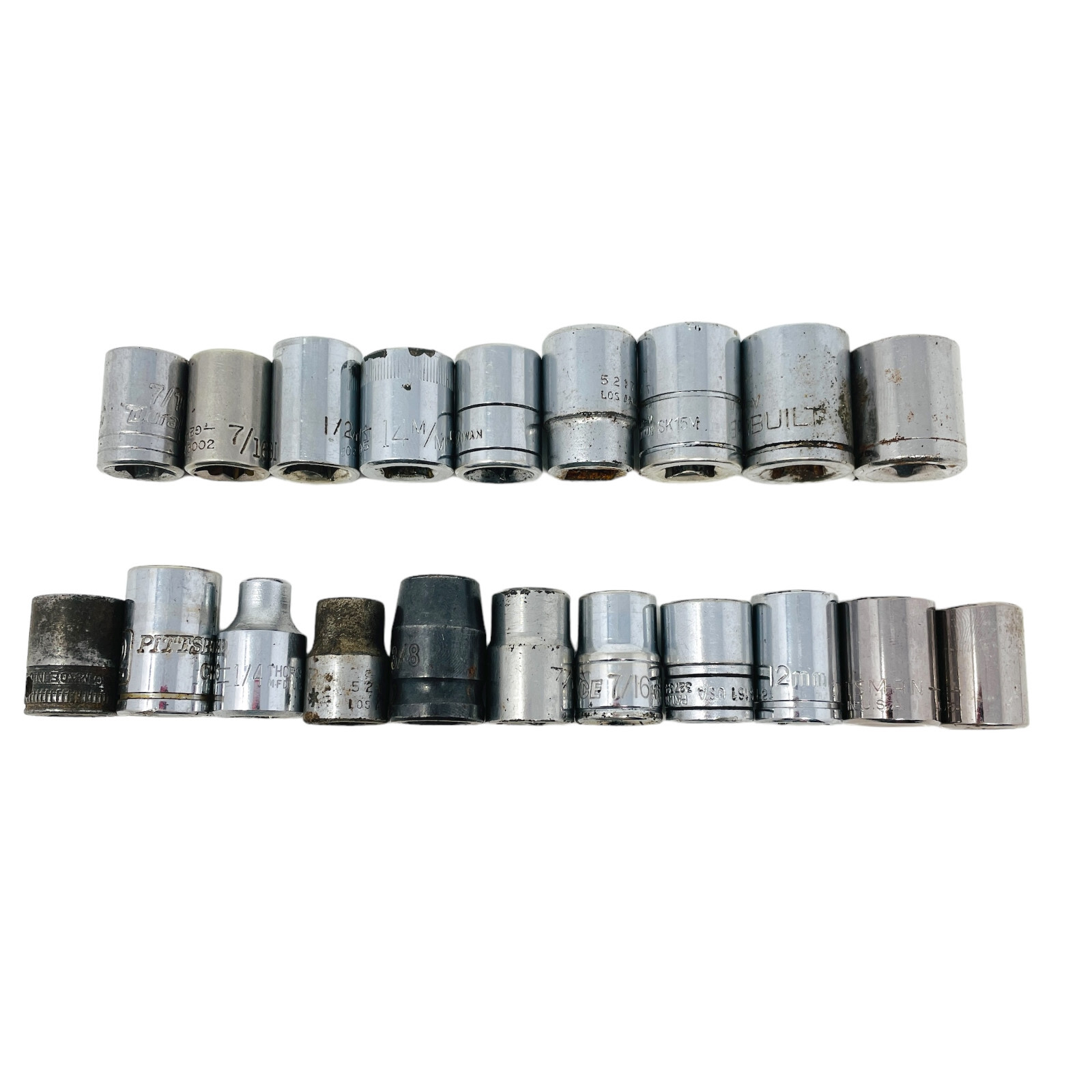 20 Pcs Craftsman, Proto and Assorted 1/4, 7/16, 12mm, 14mm Socket Set