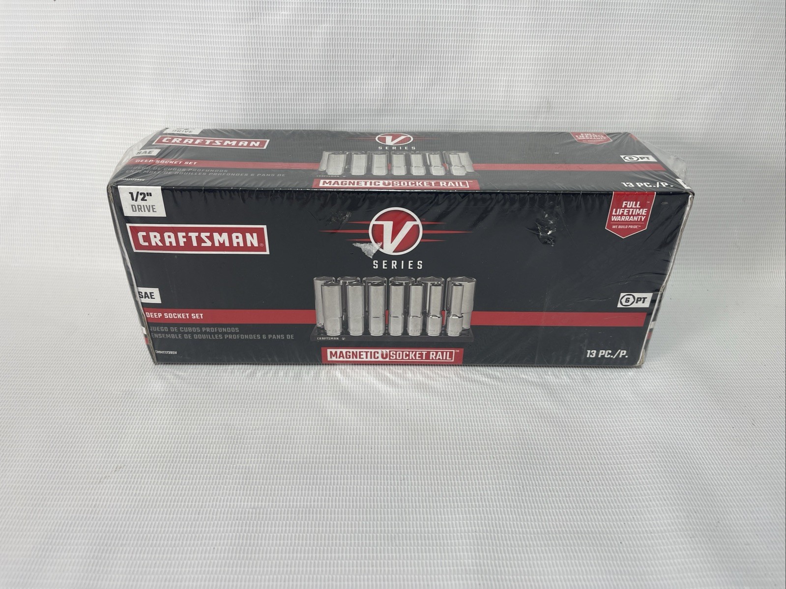 Craftsman V-Series 1/2″ Drive 13 Piece SAE Deep Socket Set CMMT17395V