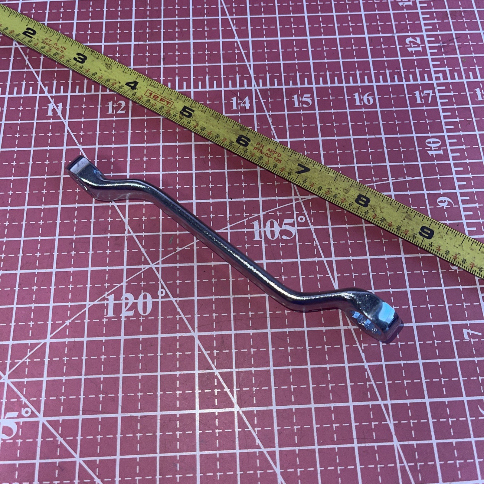 NOS PROAMERICA USA 2312 3/8 X 7/16 In SAE Stubby Offset 12 Point Box End Wrench