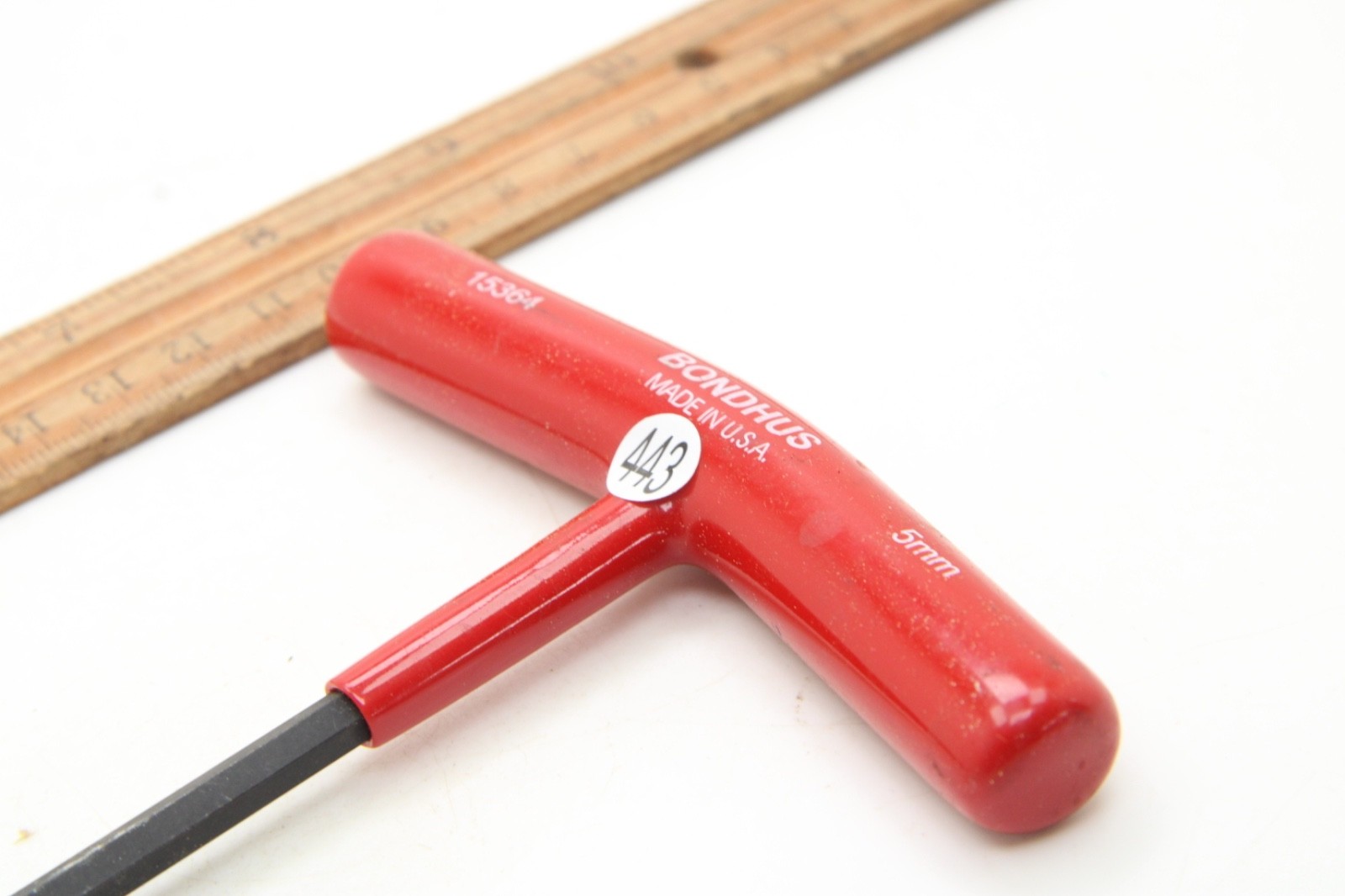 Bondhus 15364 5mm Metric Hex T-Handle 9″ Length Red Soft Grip USA