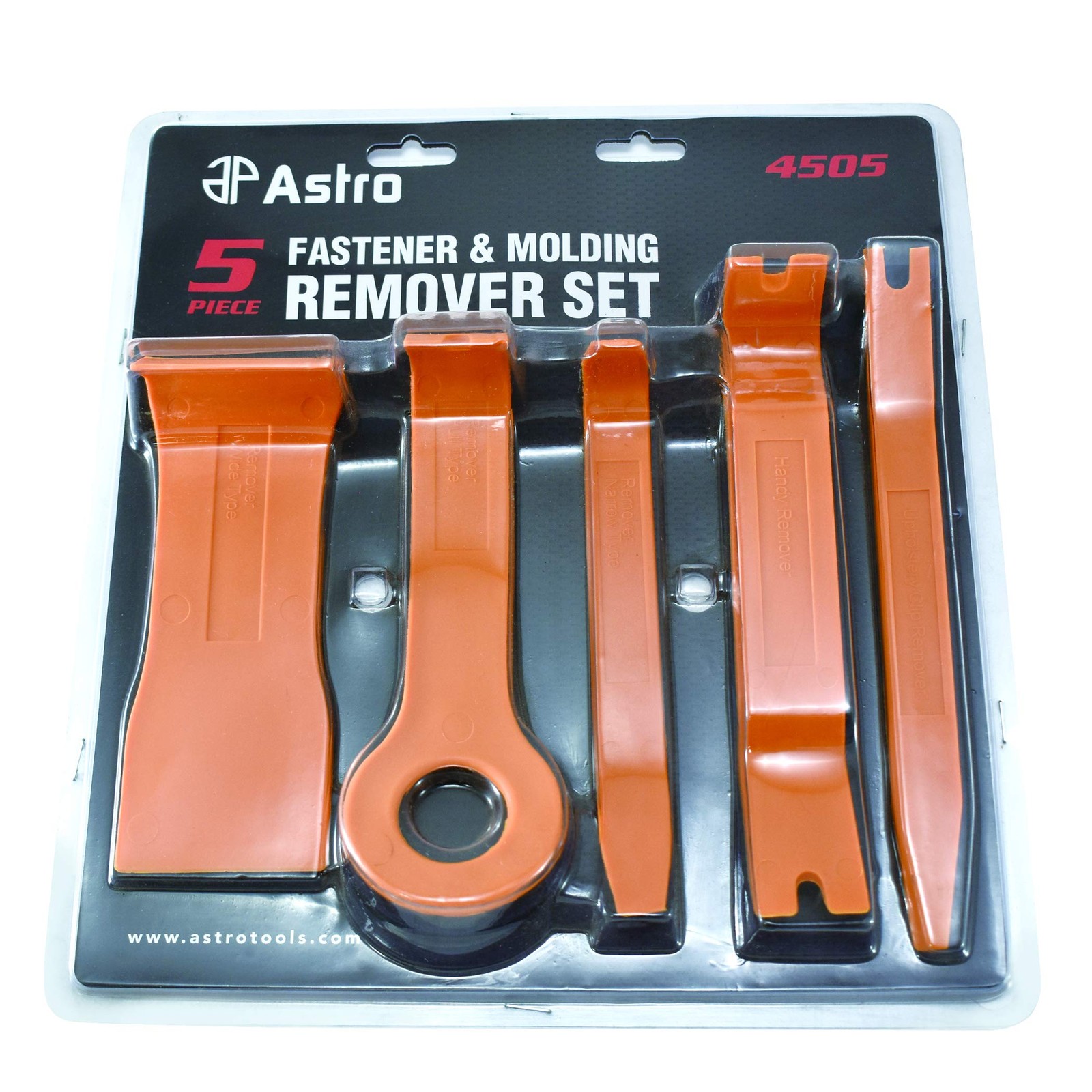 Astro 4505 5-Piece Fastener and Molding Remover Set Red Orange Or Blue