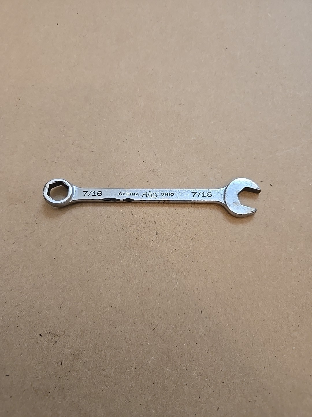 Mac Tools 7/16″ 6PT SAE Short Chrome Combination Wrench USA CH14