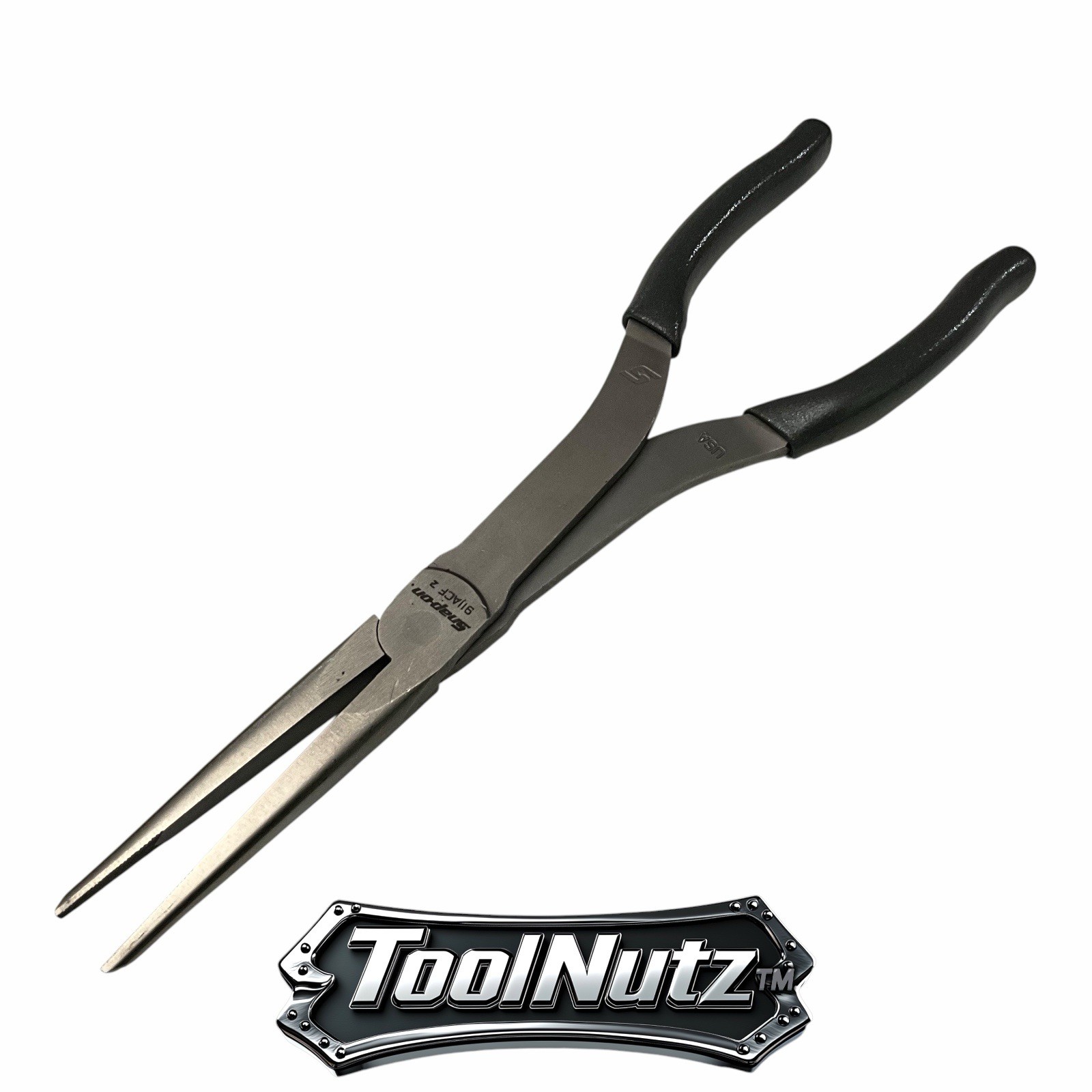 Snap-on Tools NEW 911ACFDT 11″in. GRAY Soft Grip Rounded Jaw Needle Nose Pliers
