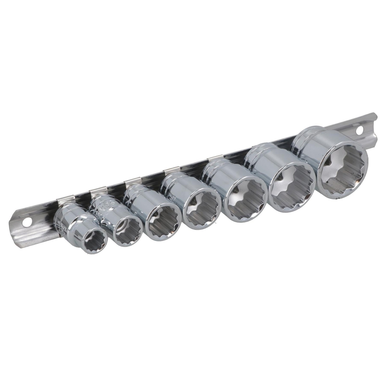 3/8″ Drive Shallow Socket Set, 7-Piece Bi-Hex, Sizes 1/8″-1/2″, Mechanics Tool K