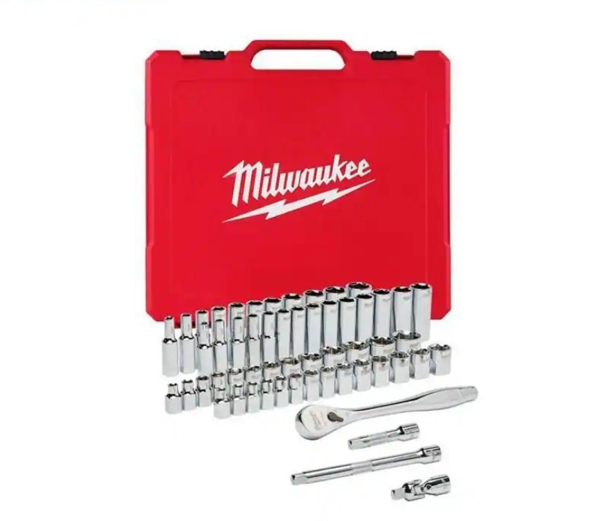 MILWAUKEE 48-22-9008 56-Pc. 3/8 in. Drive SAE/Metric Ratchet and Socket Set