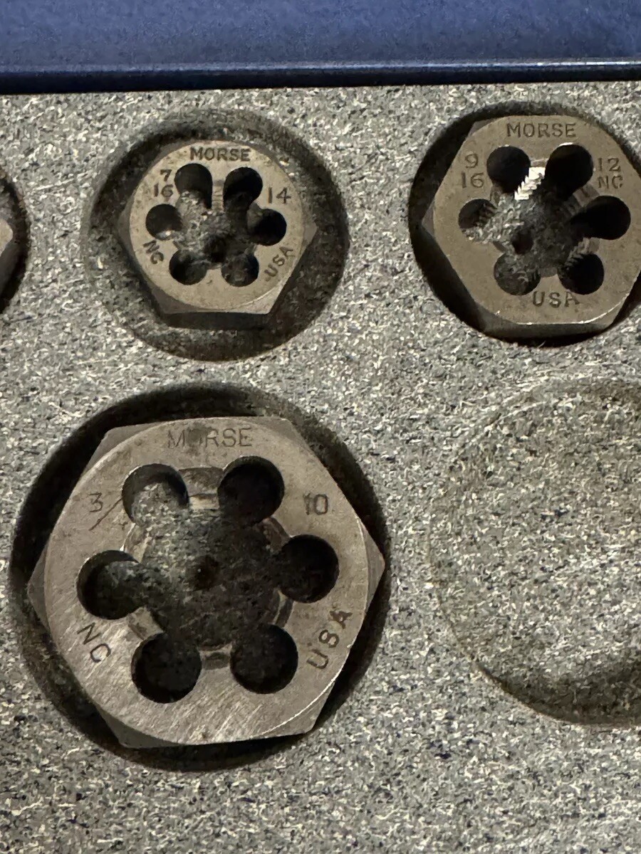 Hex Die Rethreading Carbon Steel Morris NC. 1”, 7/8, 3/4, 1/4 7/16, 9/16, 3/8