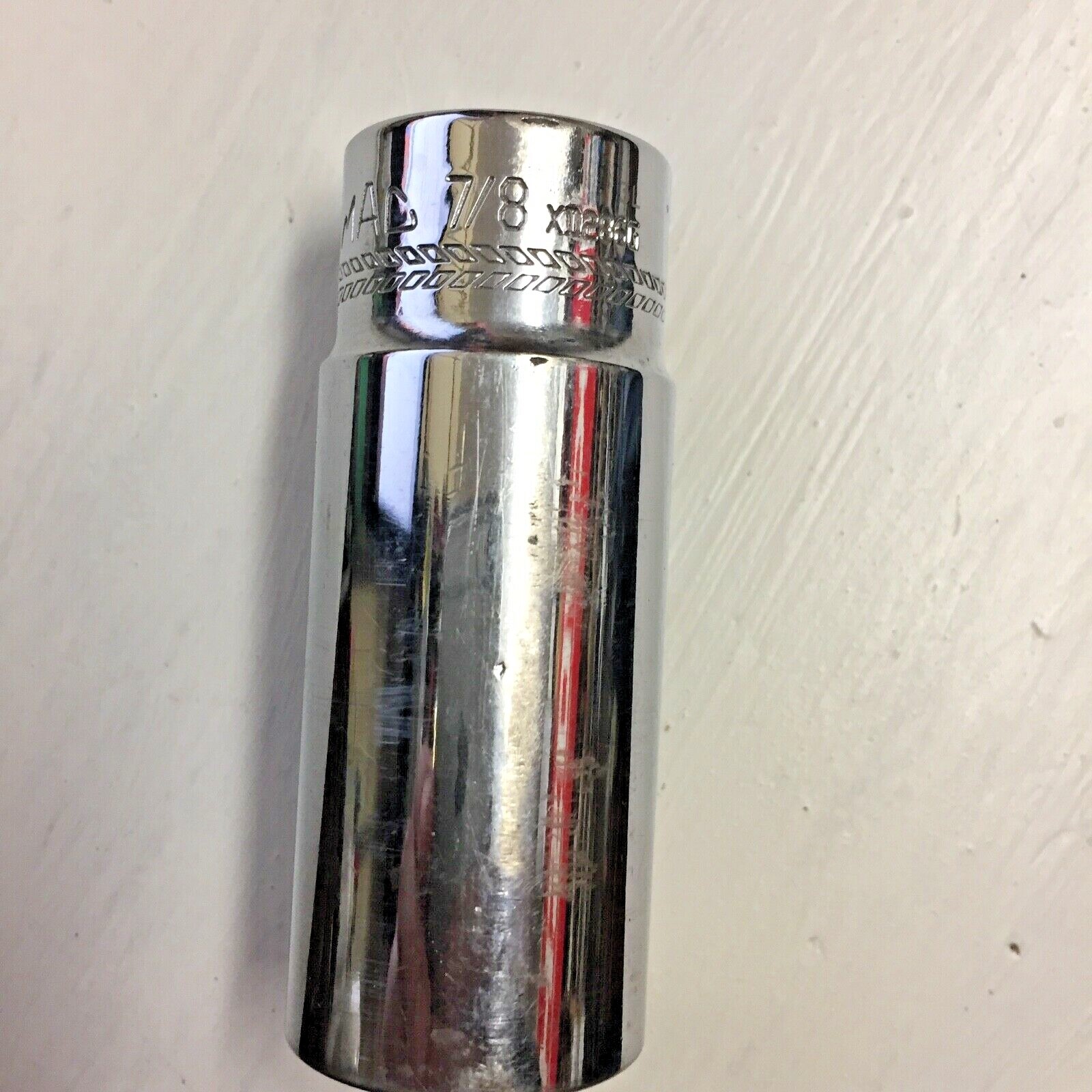 Mac Tools XD286G 7/8″SAE 3/8″dr Deep Chrome 6pt Socket Good Condition (bag)