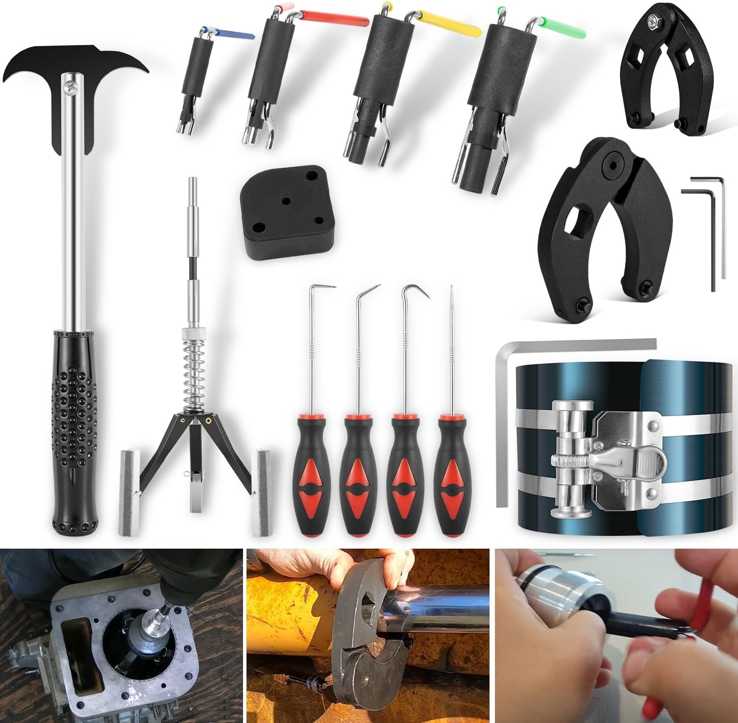 Hydraulic Cylinder Repair Tool Wrench Puller Kit For Skid Steers Loader Backhoes