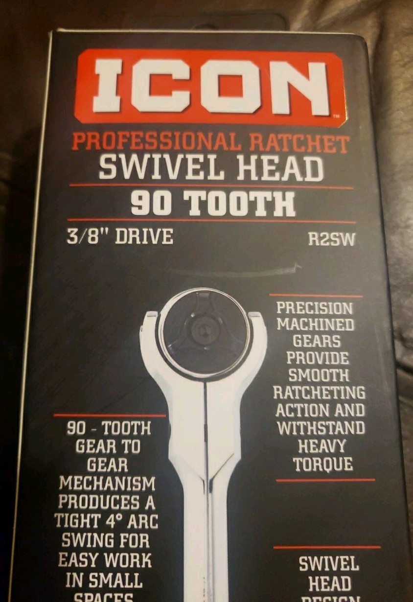 ICON R2SW 3/8″ Drive Professional Swivel-Head Ratchet w/ Comfort Grip 64698 NEW