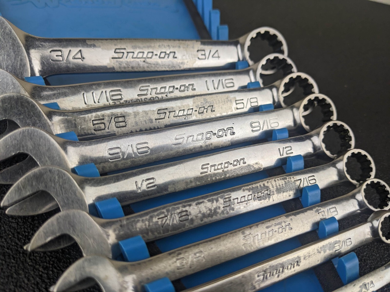 #bk463 Snap On Tools OES Master SAE Spline Short Wrench Set 3/8” – 3/4″ Aviation