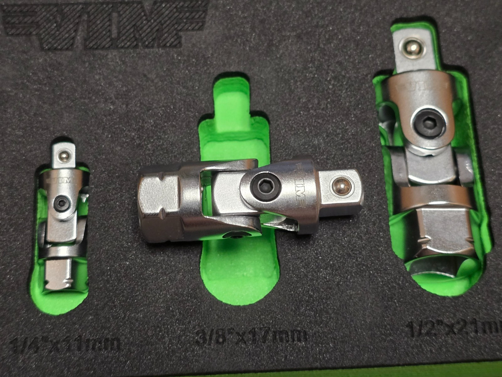 VIM FFA100 3pc Dual Drive Spring Loaded Firm Flex Universal Joint Adapter Set