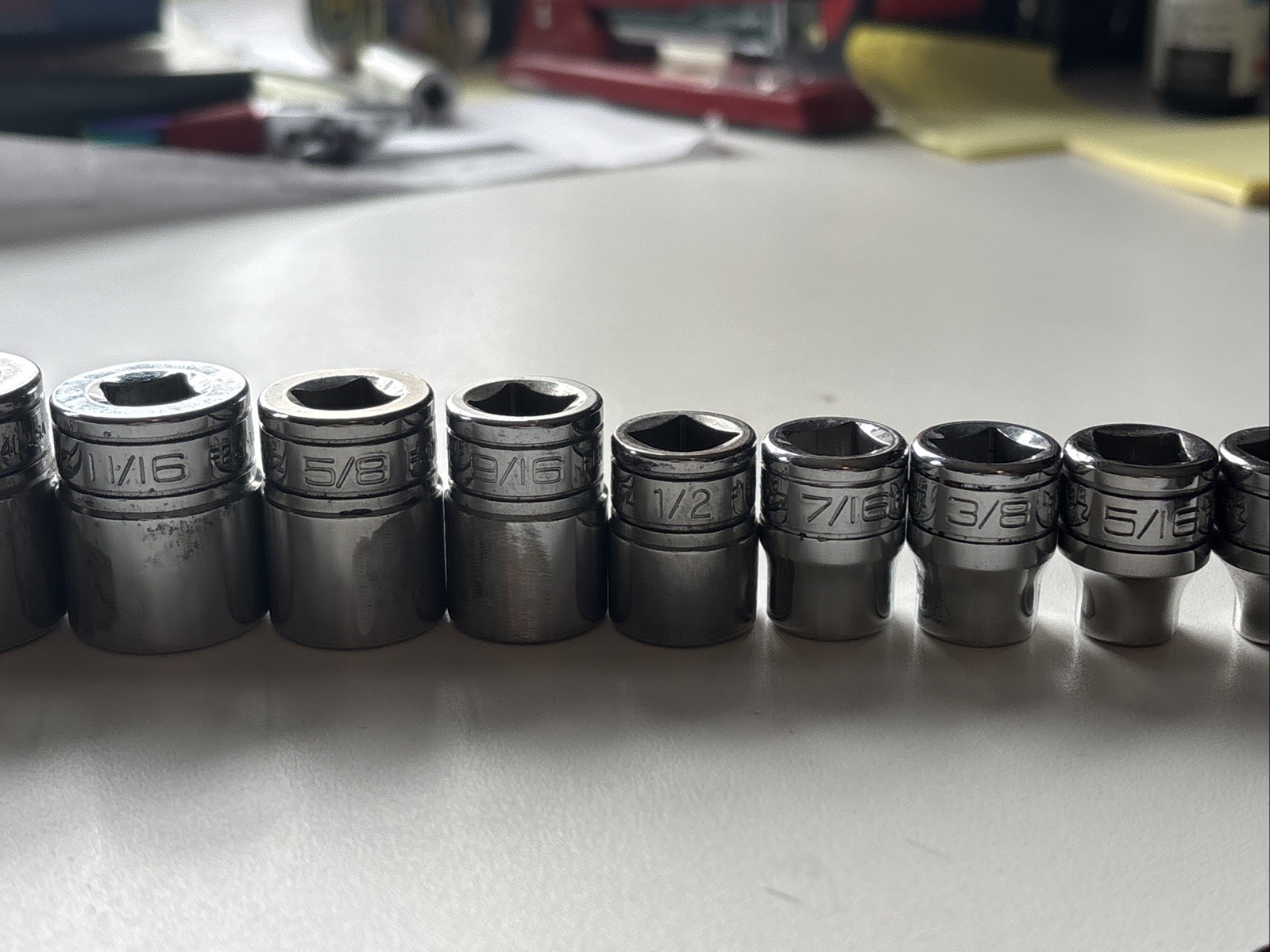 Snap-on Tools 12-Piece 1/4″ – 15/16″ Drive 12-Point Shallow Socket Set 🇺🇸 Nice