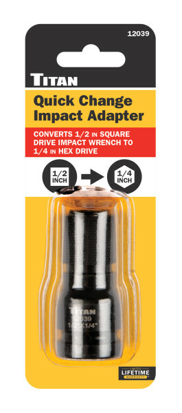 Titan 12039 1/2″ Dr. to 1/4″ Hex Quick Change Impact Adapter with Quick Release