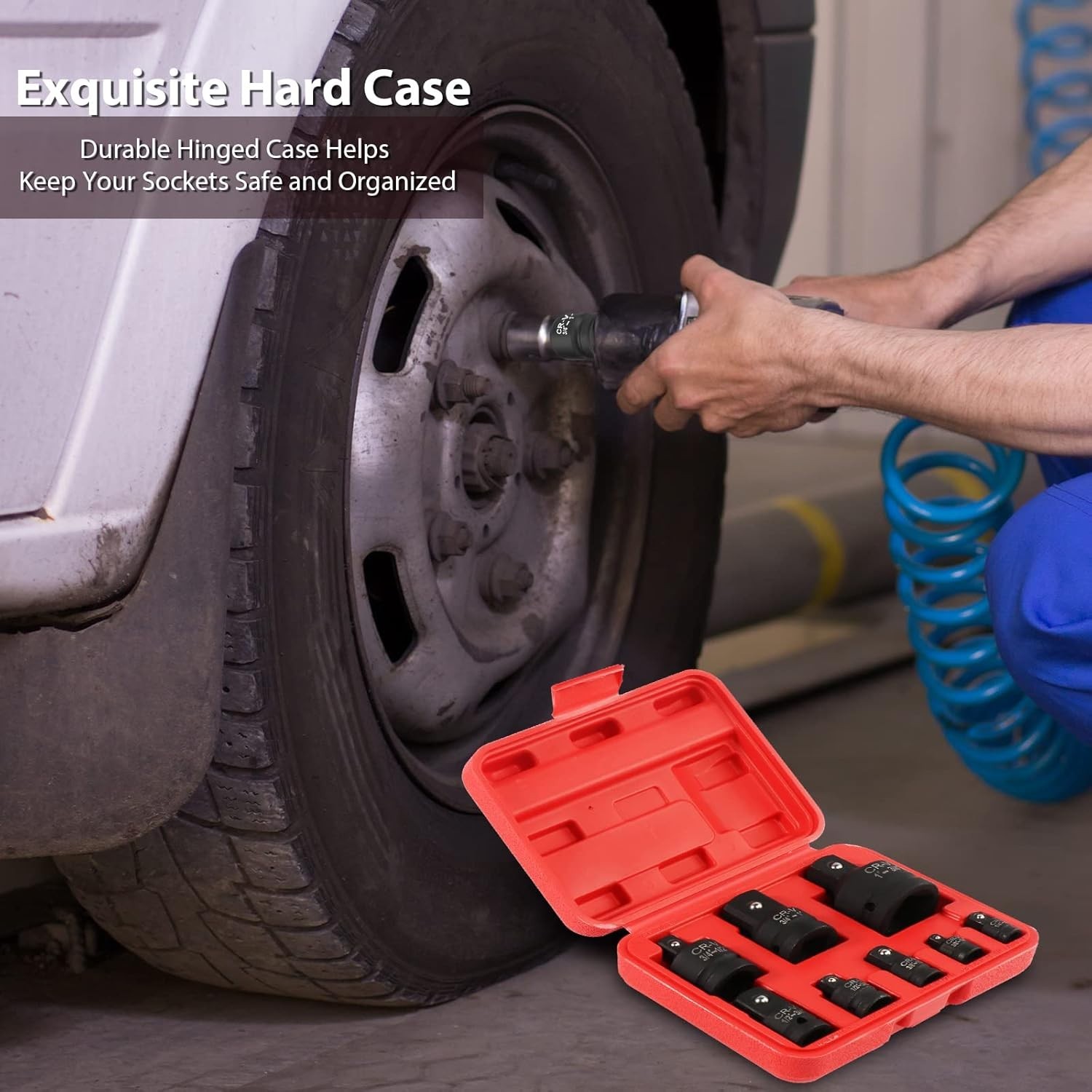 Professional 8-Piece Impact Adapter Set – High-Quality Steel with Storage Case