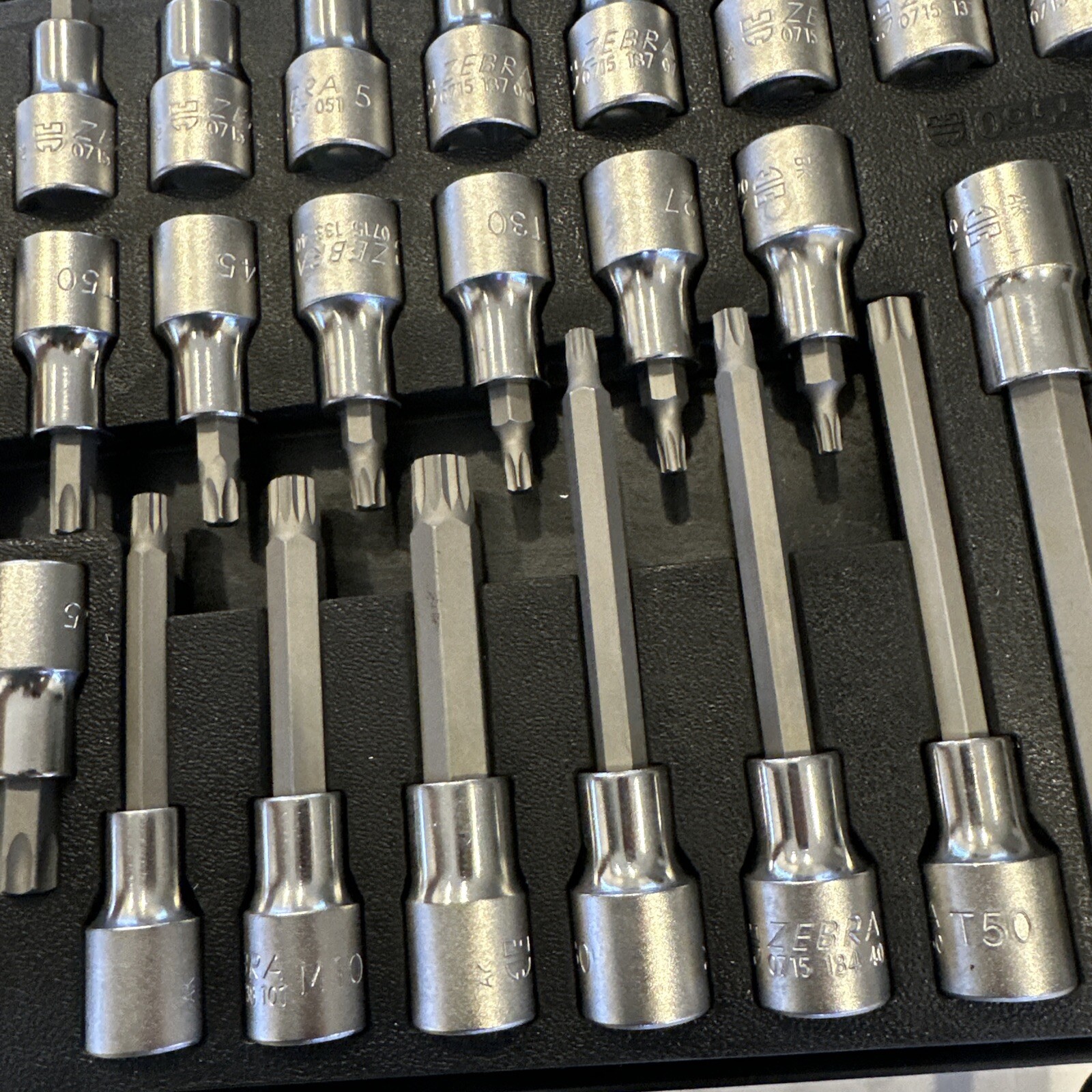 Wurth ZEBRA 1/2 Inch Torx, Multi-Point (12-Pt), & Allen Socket Set 31 Pc W/ Case