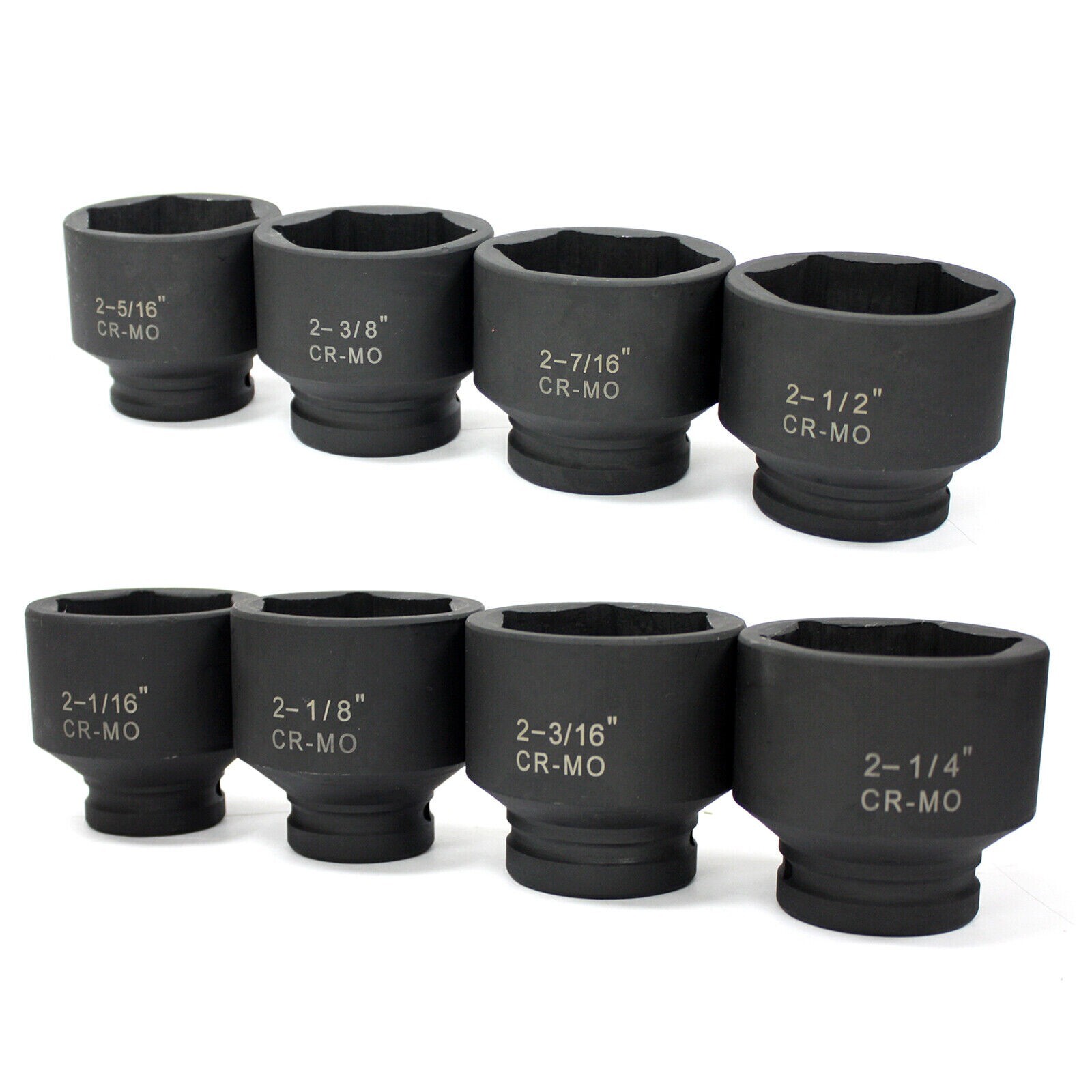 8 Pc Jumbo Shallow Air Impact Socket CR-MO 3/4″ Dr. SAE 2-16″ to 2-1/2″ 6 Point