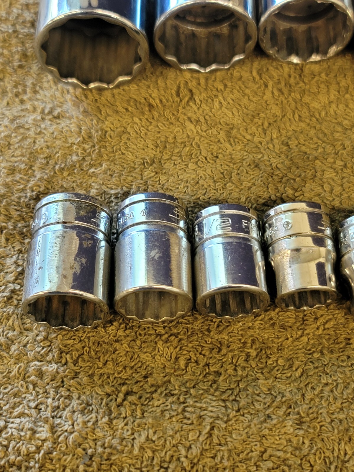 12 Snap-on F301 281 Socket Set 3/8″ Drive Sae 15/16 7/8 13/16 3/4 5/8 1/2 1/4″