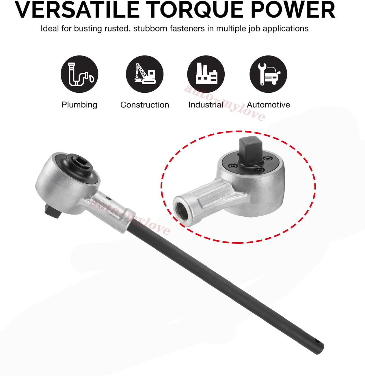 Torque Multiplier Power Wrench tool Input Max（365FT-LB/50）tool Set 1/2»(F)