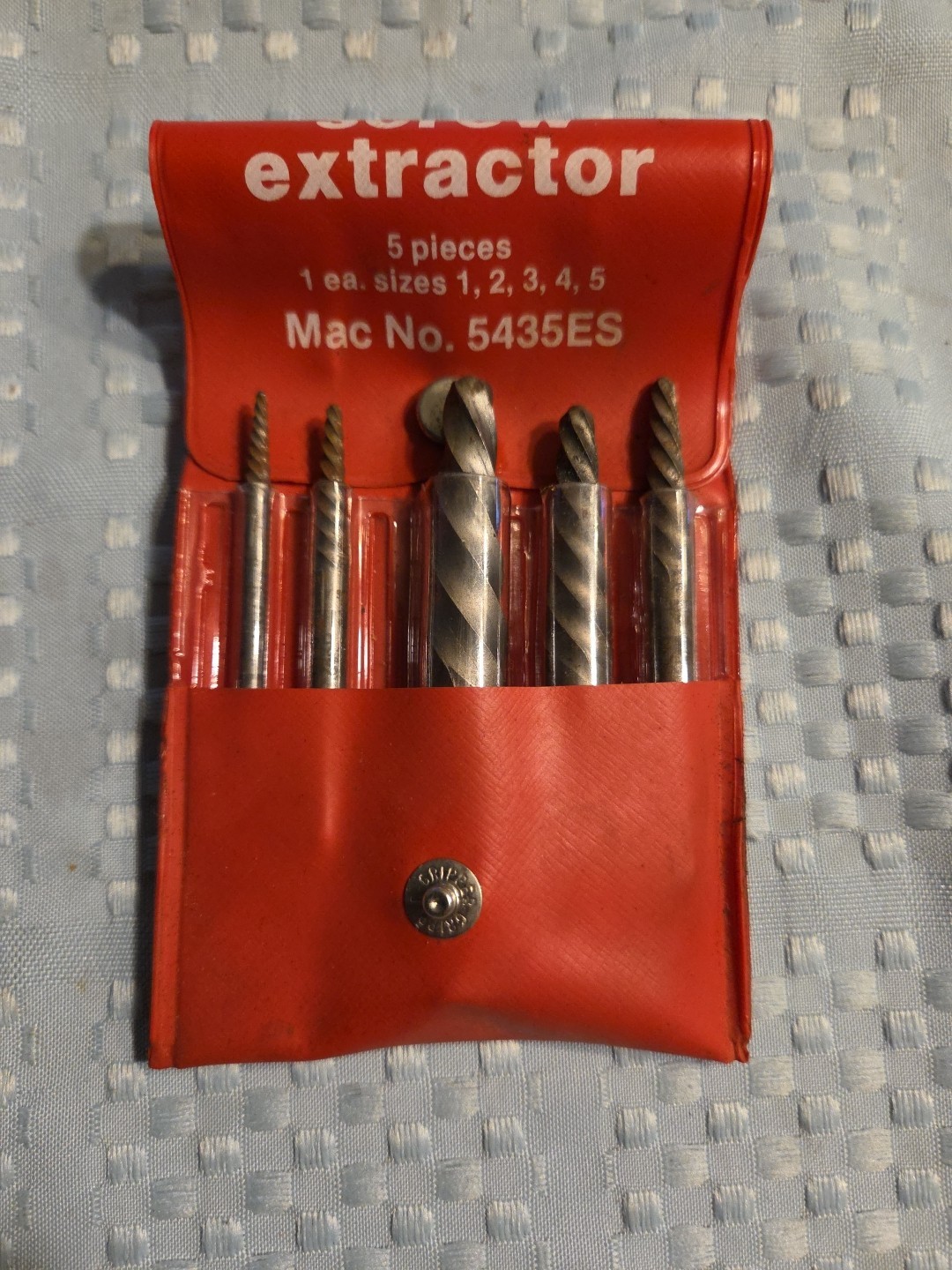MAC Tools USA 5pc Screw Extractor Set – No. 353 (5435ES) w/ Kit Bag 1 2 3 4 5