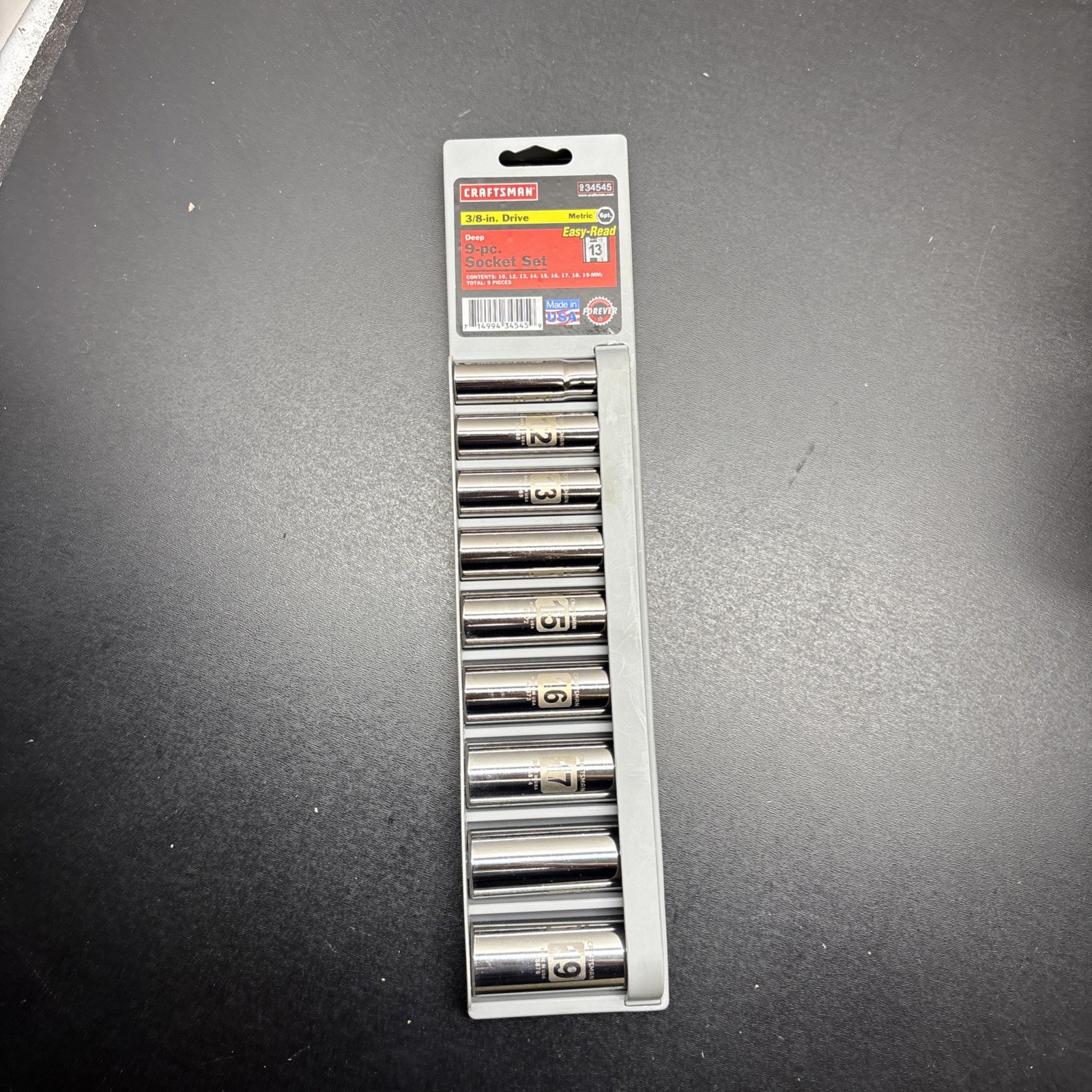 Craftsman RARE Ez Read 3/8 Drive 9pc Laser Etch 6pt Deep Well Metric Socket Set