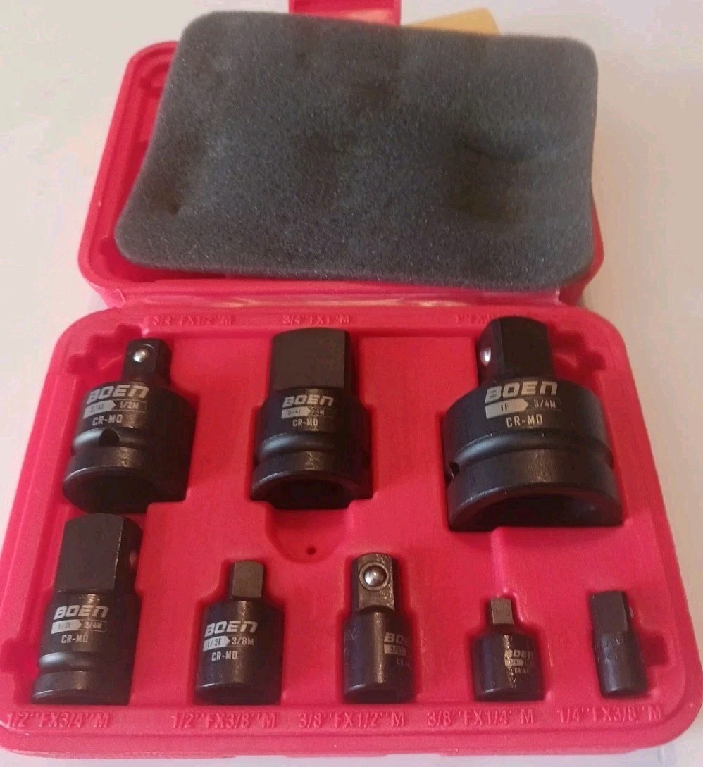 8 Piece Impact Socket Adapter and Reducer Set, 1/4″ 3/8″ 1/2″ 3/4″ Drive Socket