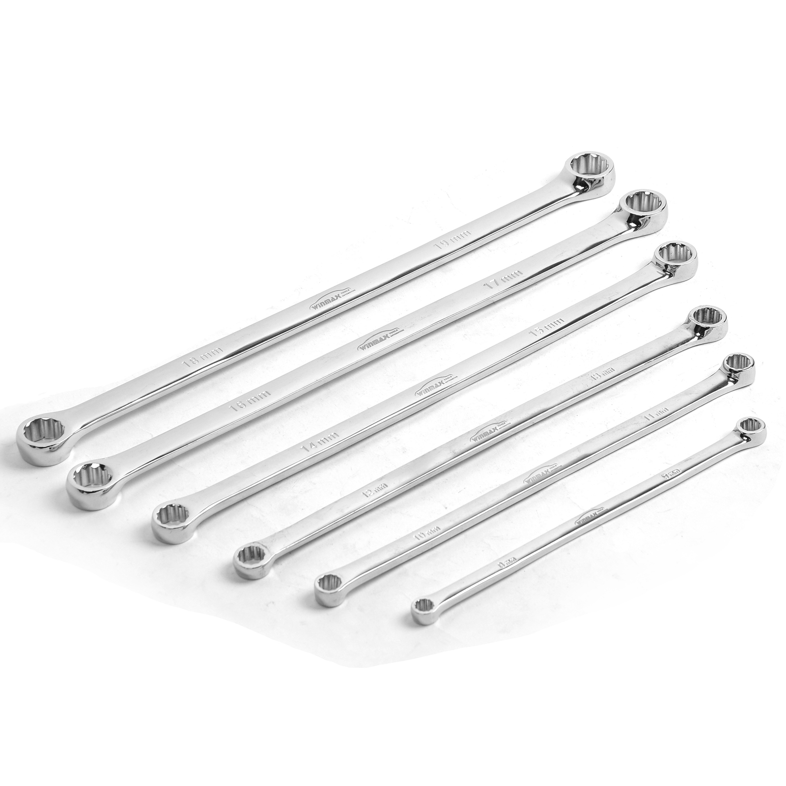 Extra Long 6PCS Box End Wrench Set, Metric Durable Aviation Spanner CRV 8mm-19mm