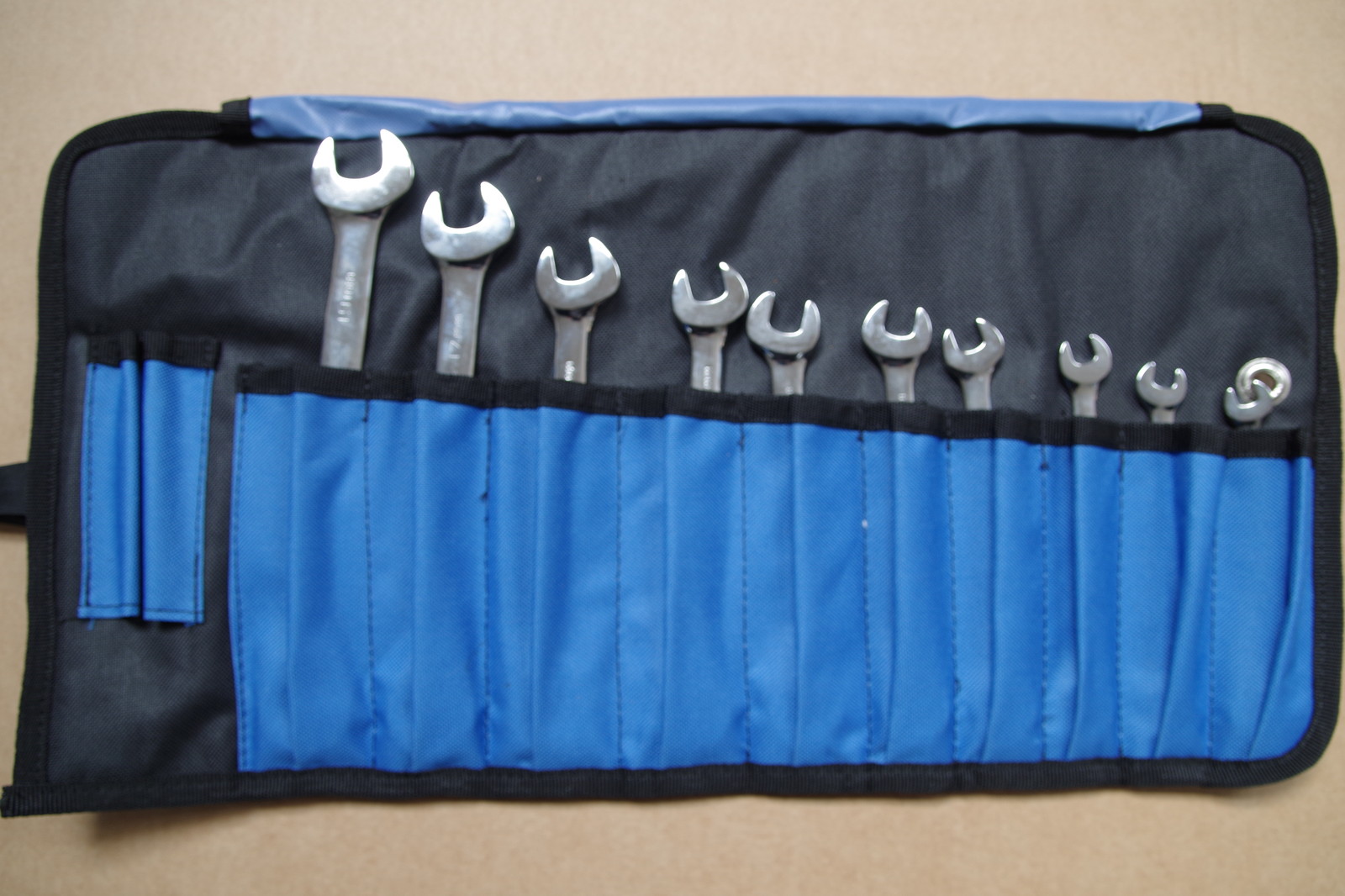 Draper Expert 10 Piece Metric Ratchet Combination Spanner Set 8mm-19mm Tool Roll
