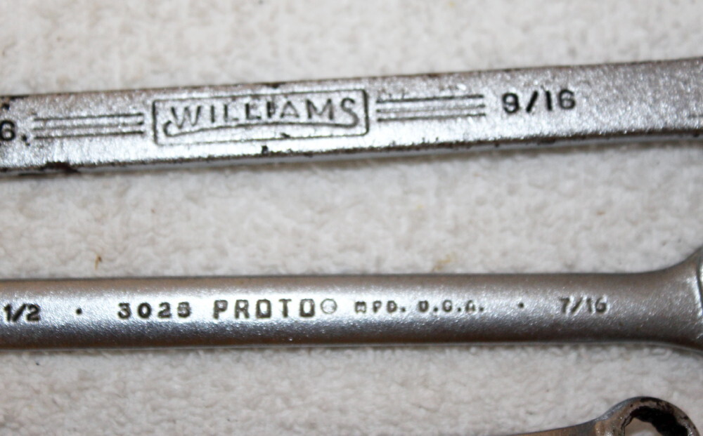 Lot of 4 Vtg Mechanics Wrenches ~ Proto 3025, Williams 1163 & 1020 Thorsen 2112