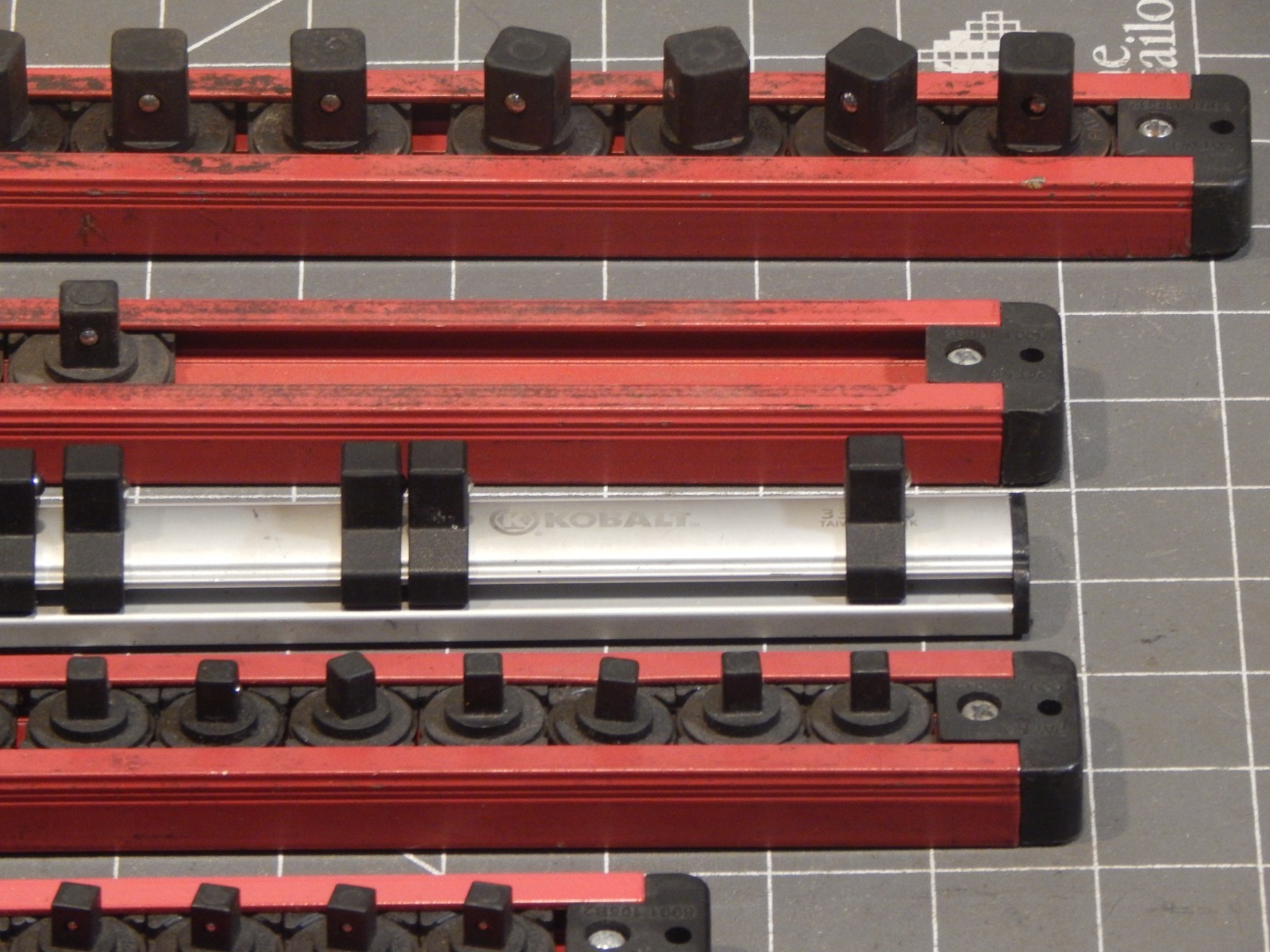 6Pc Set Lot Metal Magnetic Socket Rail Holder Organizer 1/4″ 3/8″ 1/2″ Drive Dr