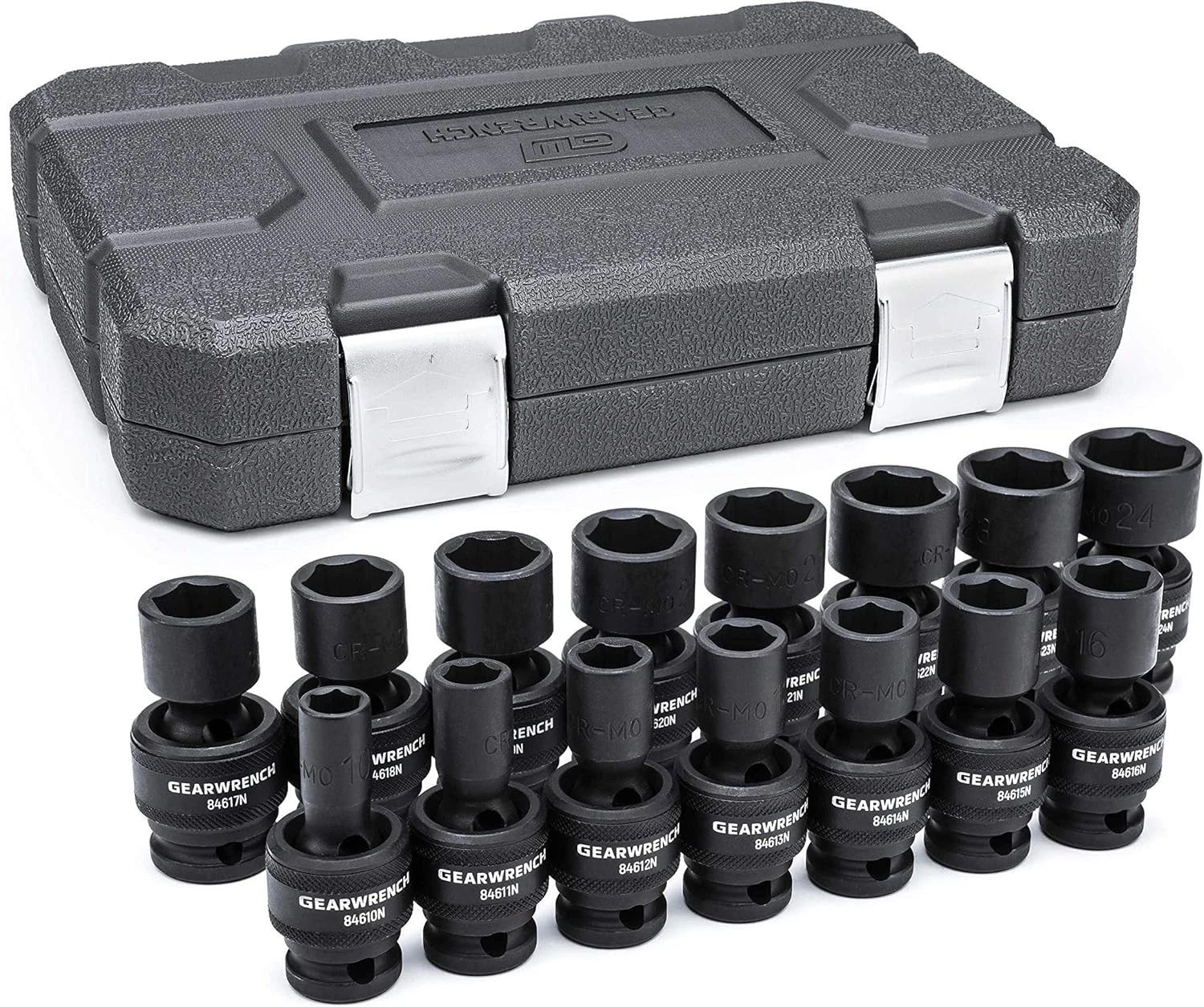 Professional 1/2-Inch 6 Point Metric Impact Socket Set – 15 Piece Chrome Moly
