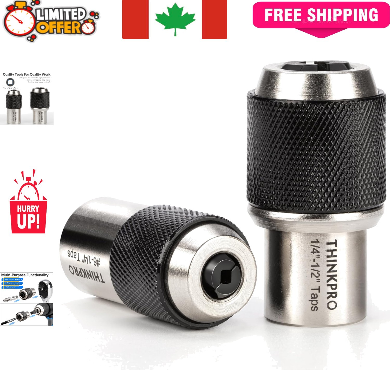 Hand-Powered 2pc Tap Socket Extractor Set with Powerful Grip for Professionals