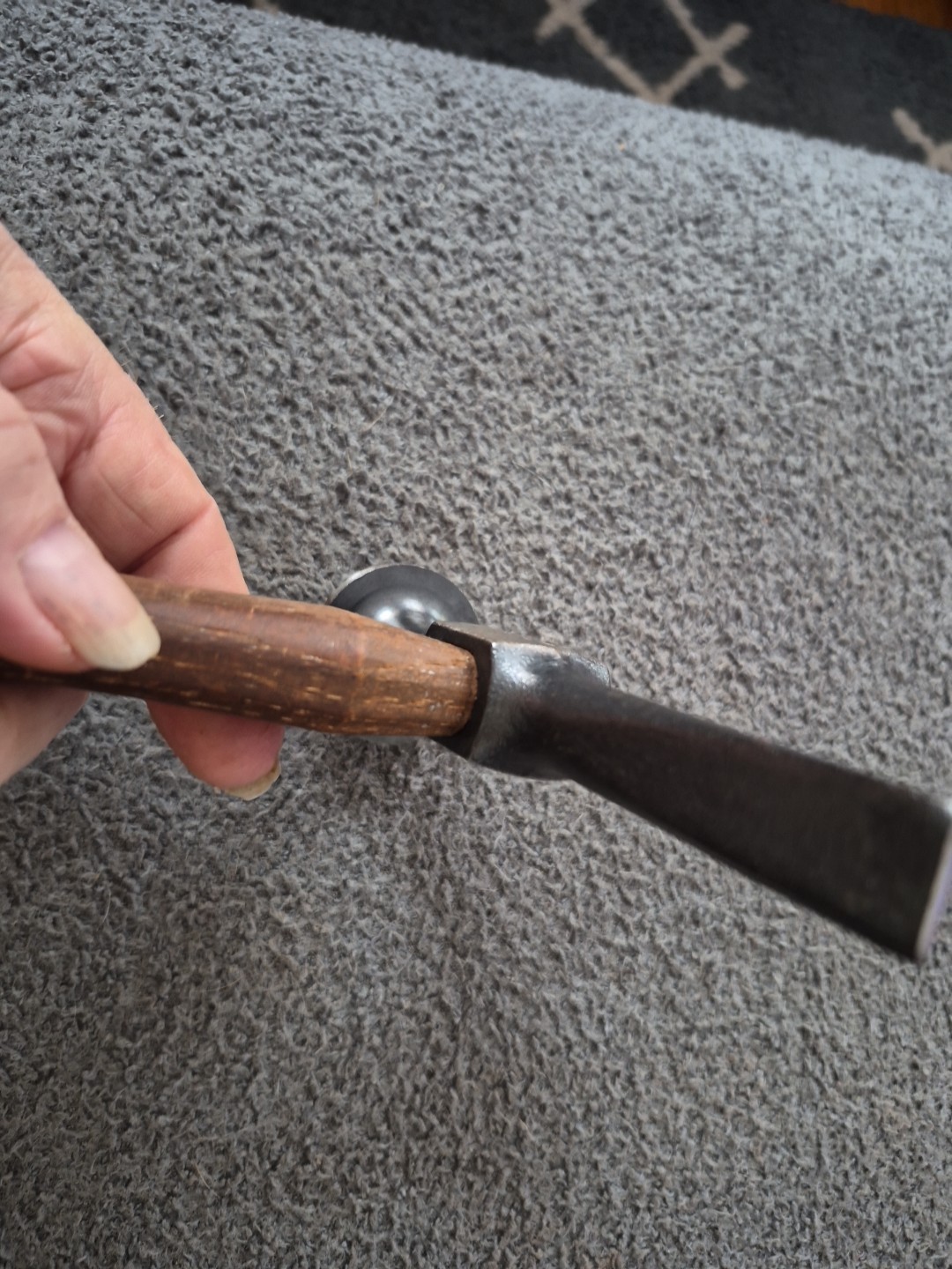 Snap On BF613B Wood Handle Auto Body Round Face Cross Peen Shrinking Hammer MINT