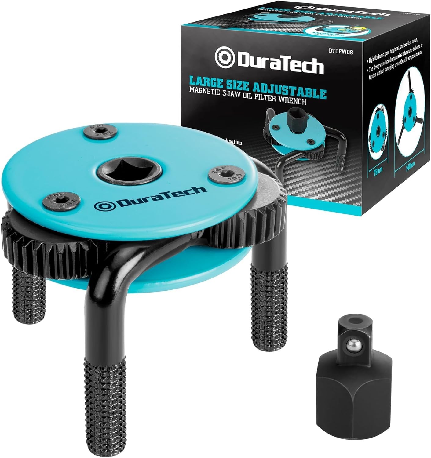 Oil Filter Wrench Adjustable Magnetic 3-Jaw Removal Tool Large